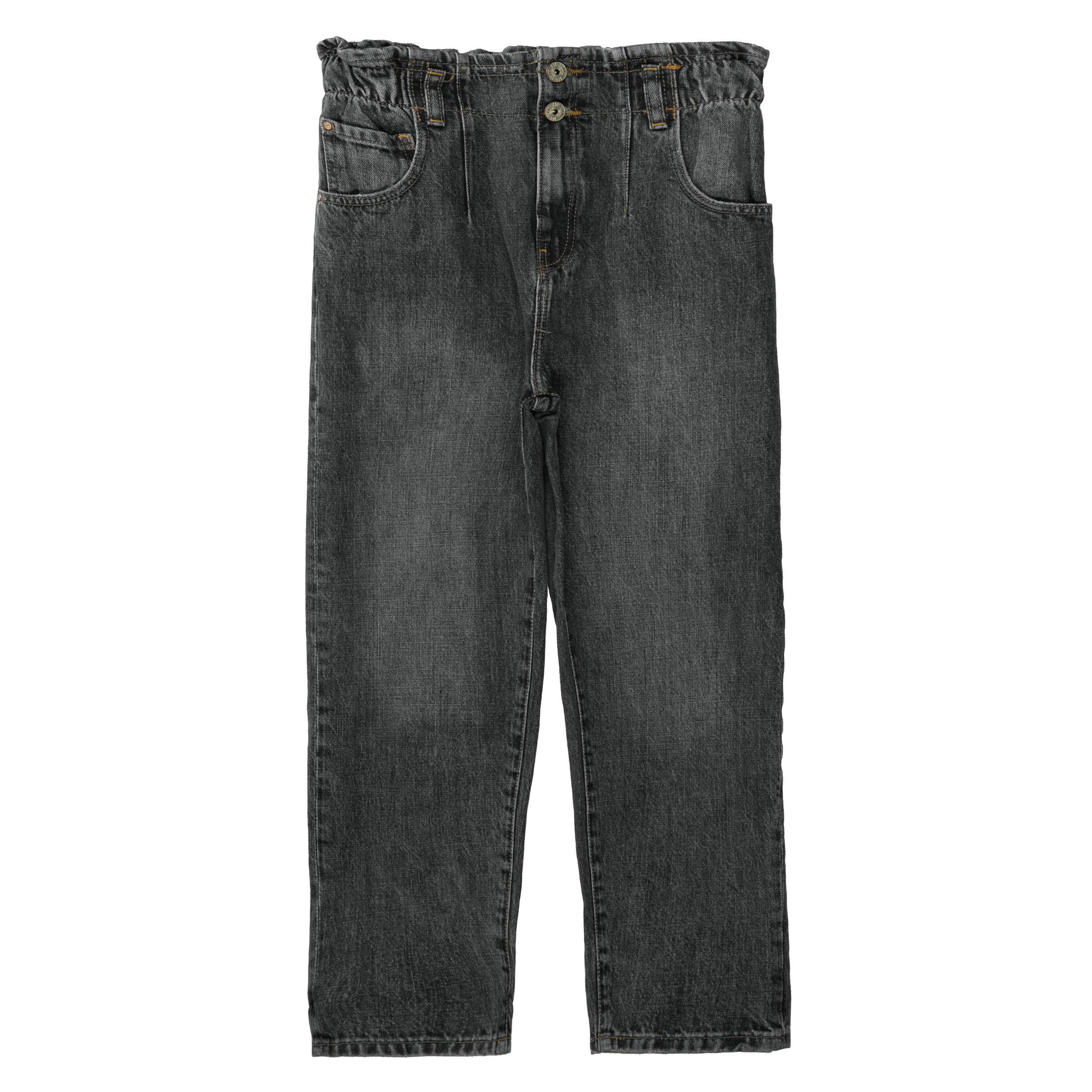 Katag Mom Jeans Teenager Mädchen mit Abnähern am elastischen Bund