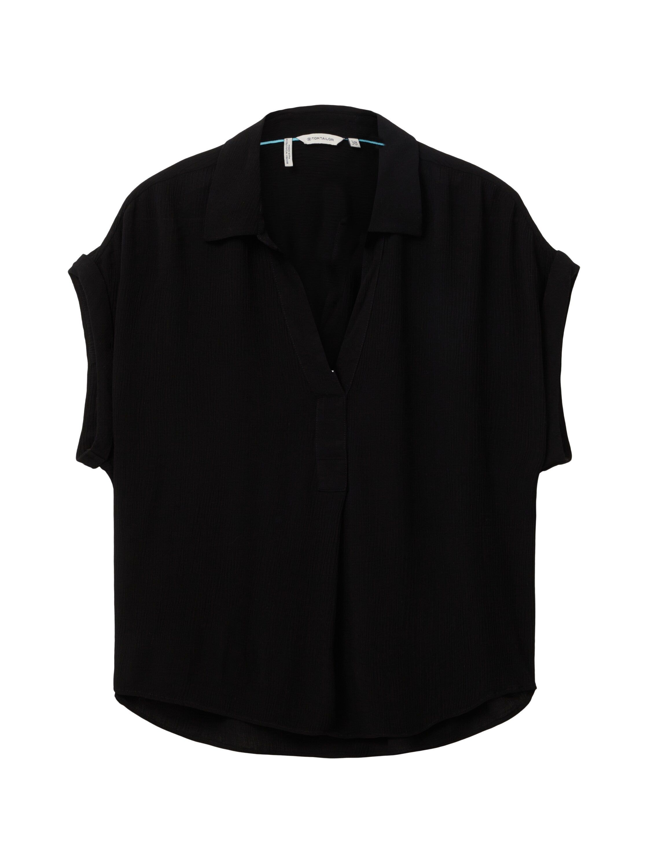 Tom Tailor Denim Viskose T-Shirt V-Ausschnitt Loose Fit für Frauen