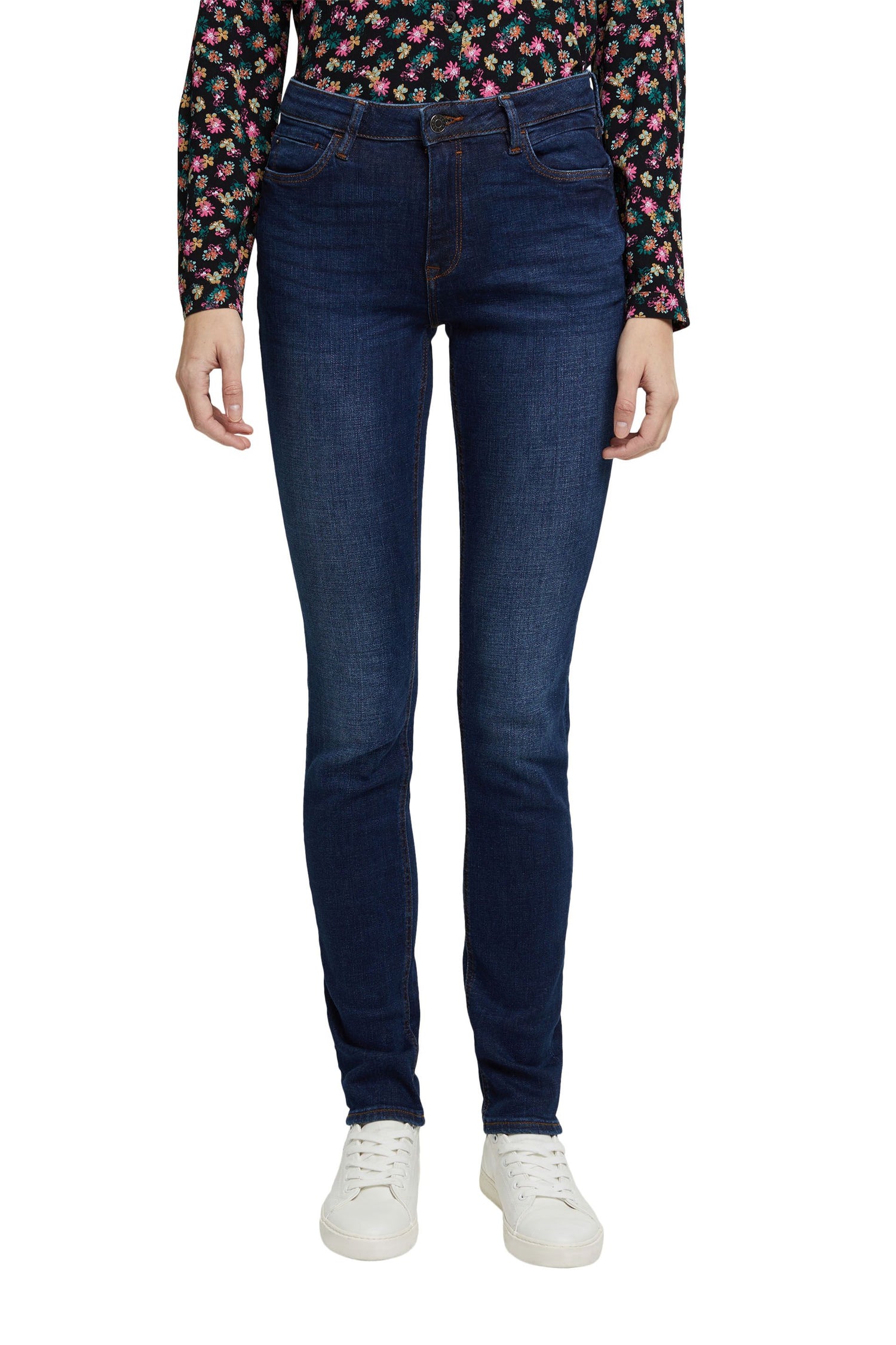 ESPRIT Denim Jeans Schmale Passform Damen Organic Cotton Stretchkomfort