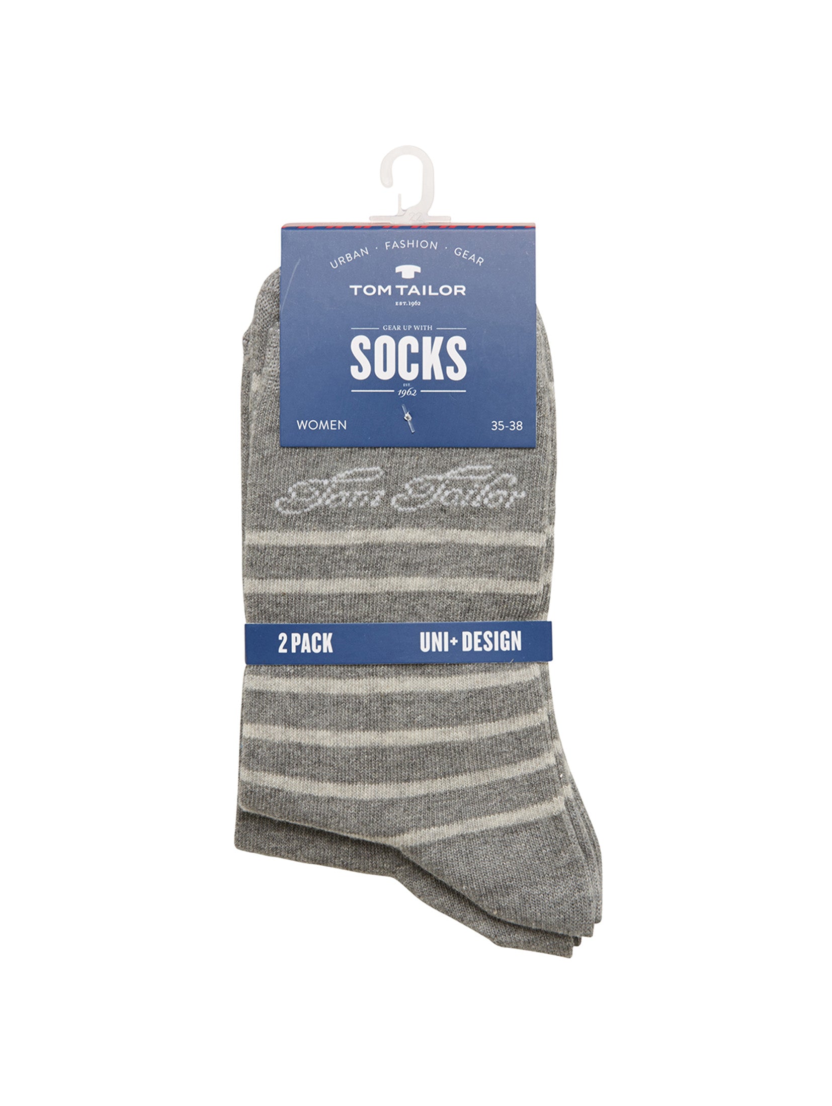 TOM TAILOR 2er Pack Socken Damen Logo-Schrift Rippbündchen Baumwollgemisch