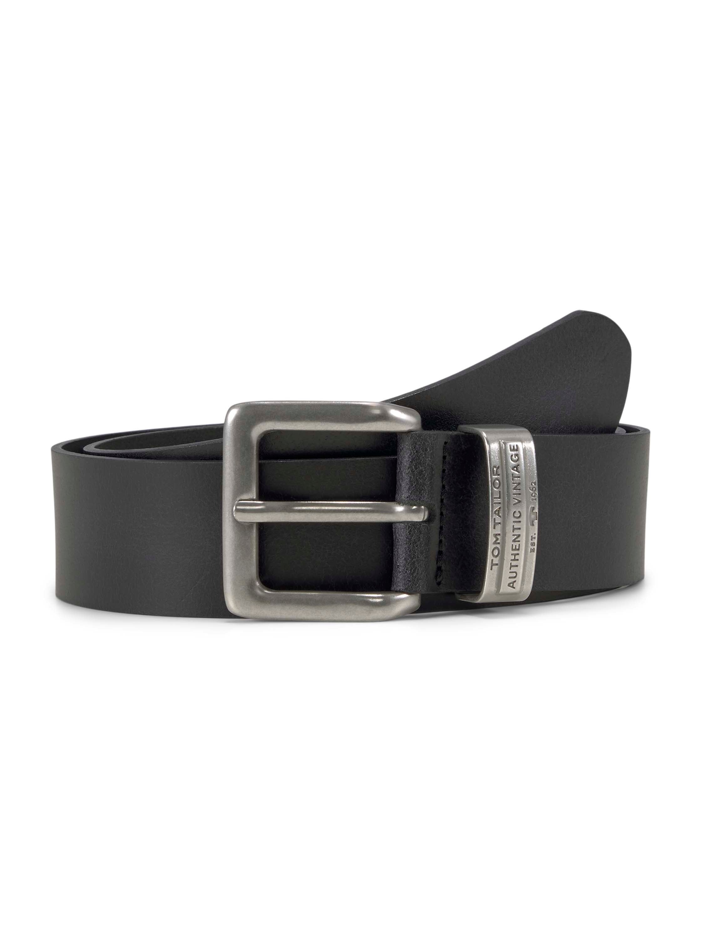TOM TAILOR Ledergürtel Vintage Look Herren Metallschließe