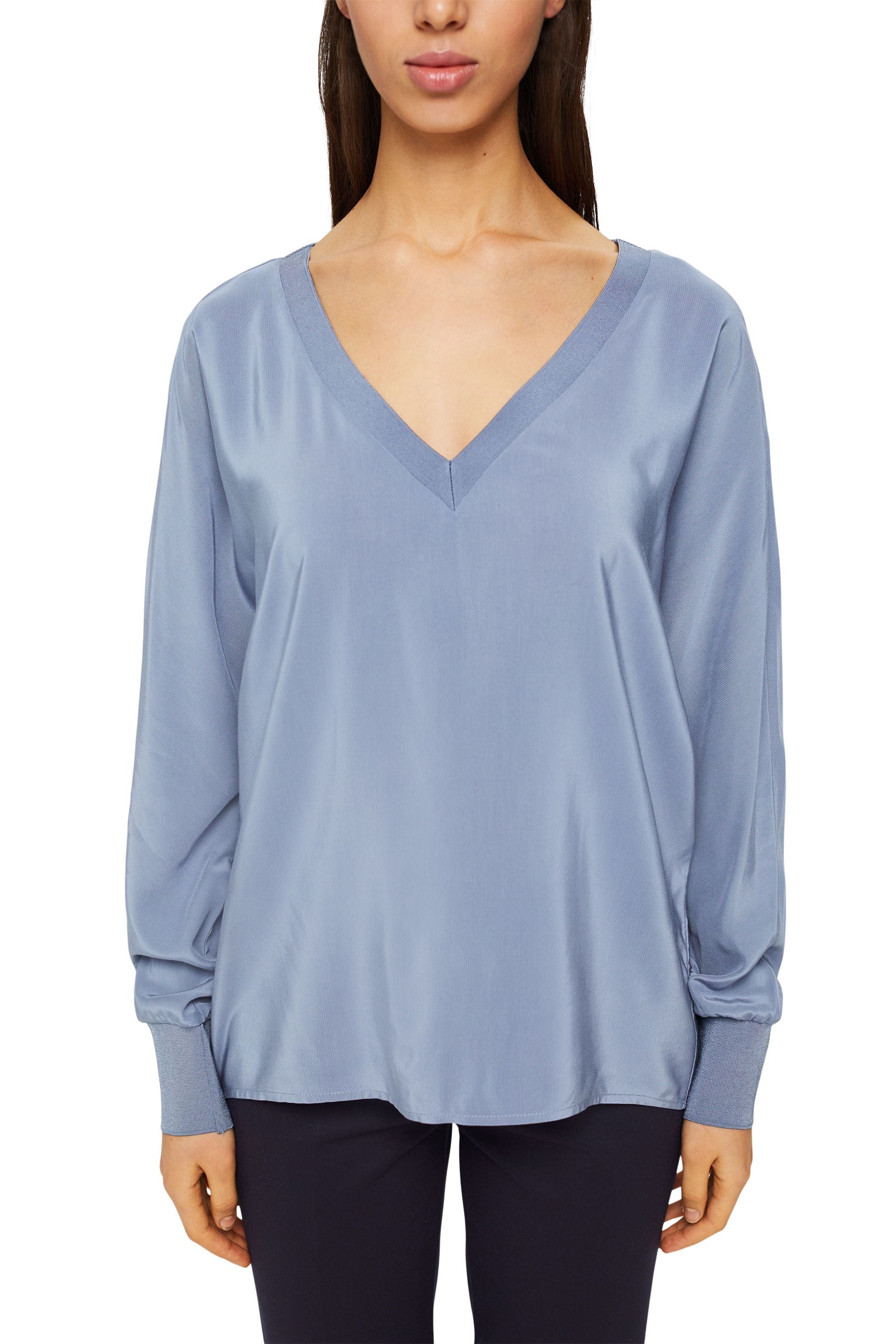 ESPRIT Bluse Damen Viskose Lockere Passform
