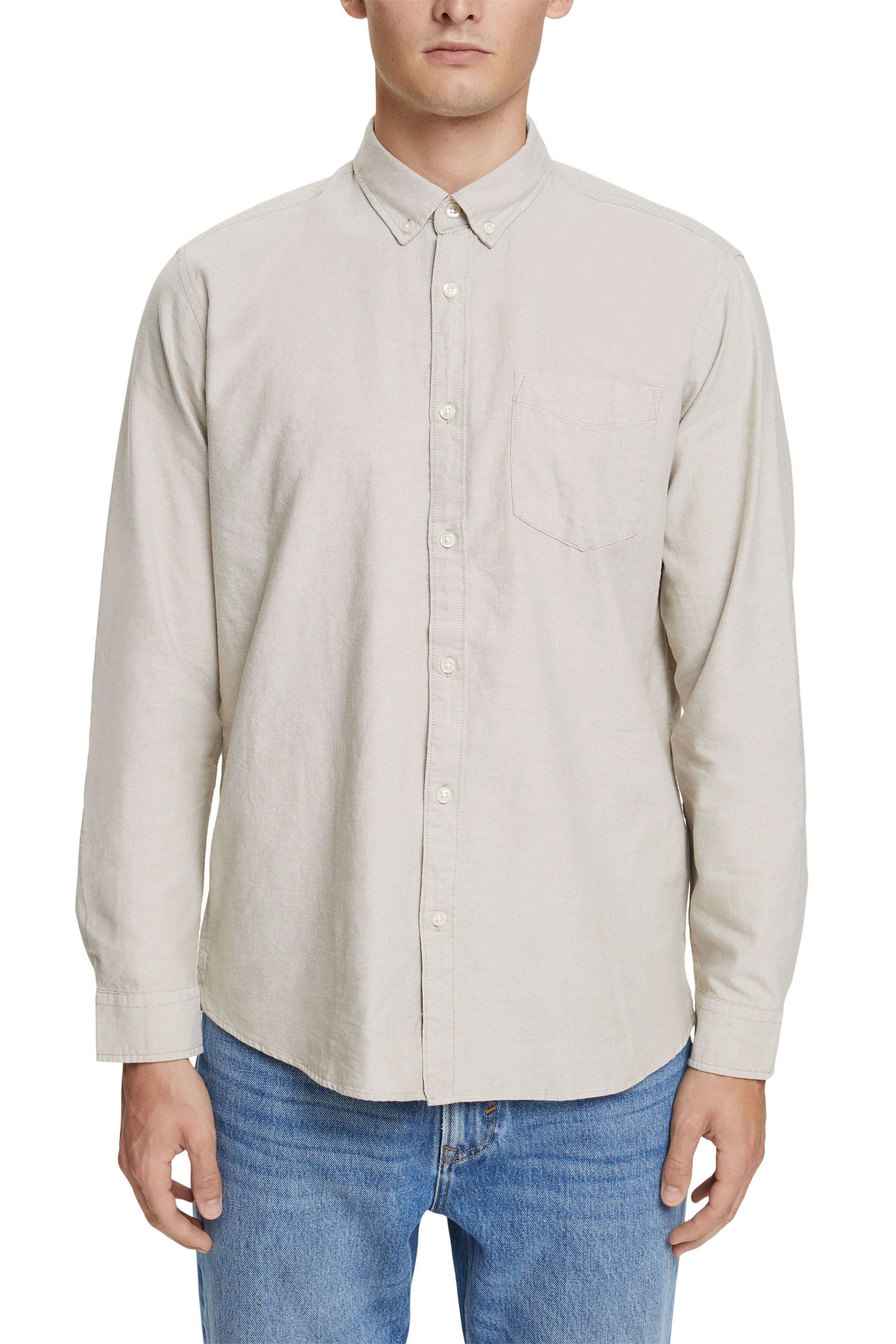 Esprit Baumwollhemd für Herren mit Button-Down-Kragen und Brusttasche