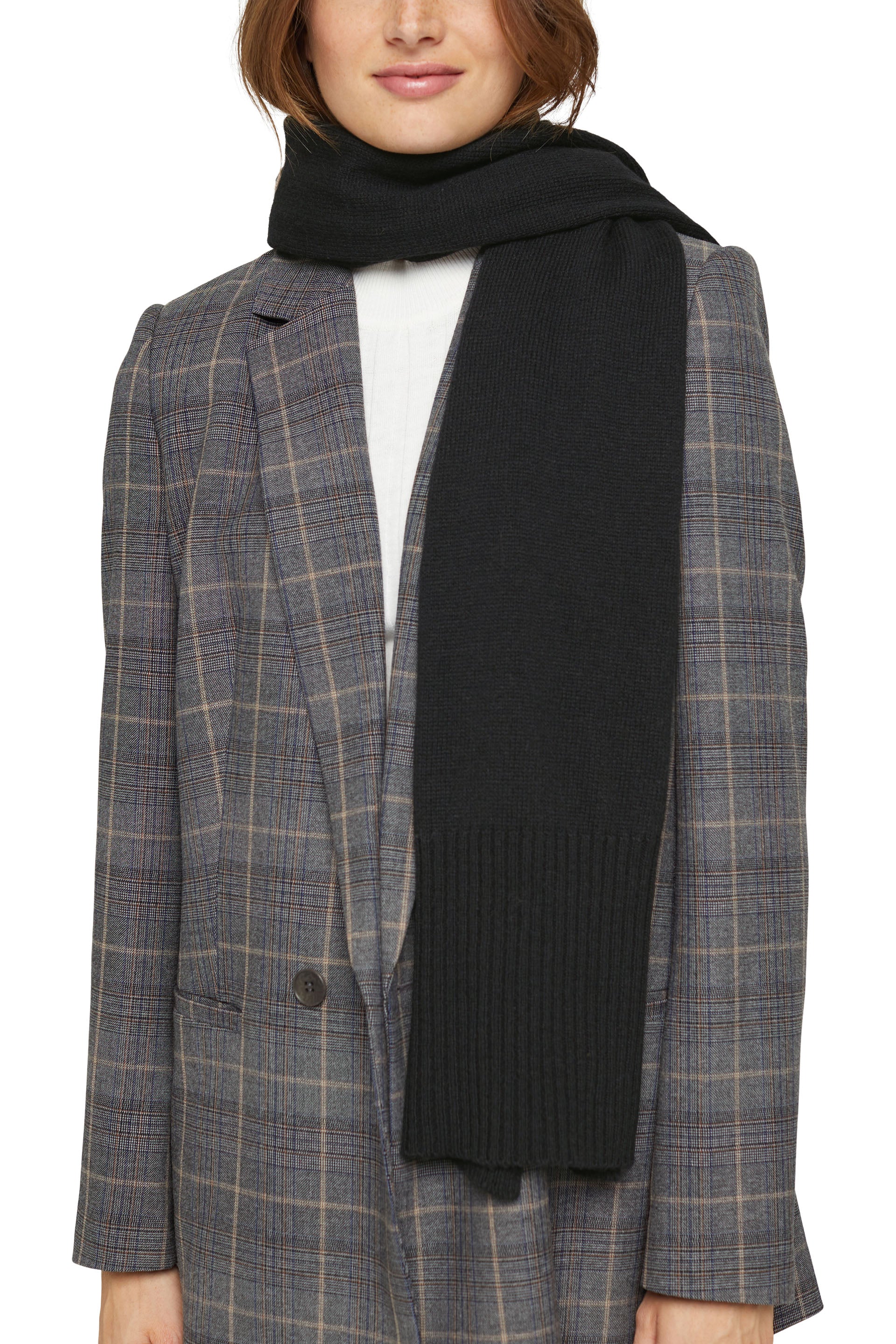 Esprit Strickschal Damen Basic Look Recycelter Woll-Mix