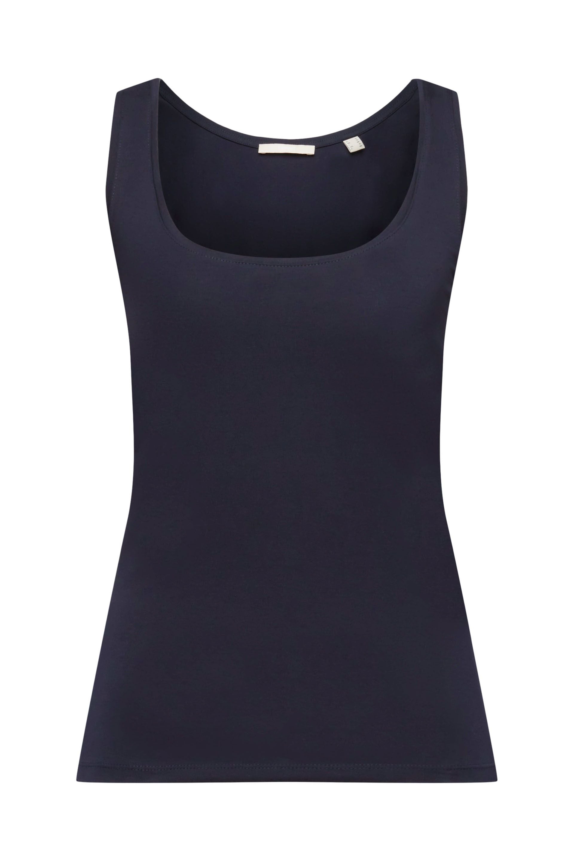 Esprit Baumwolljersey T-Shirt für Damen mit Hufeisenausschnitt