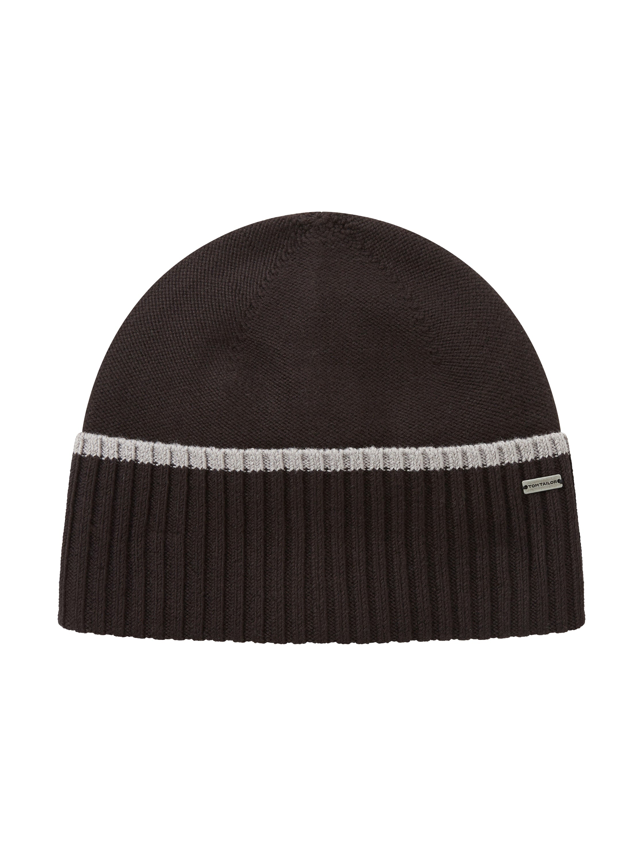 Tom Tailor Denim Beanie Mütze Unisex Weiche Baumwolle Logo Badge