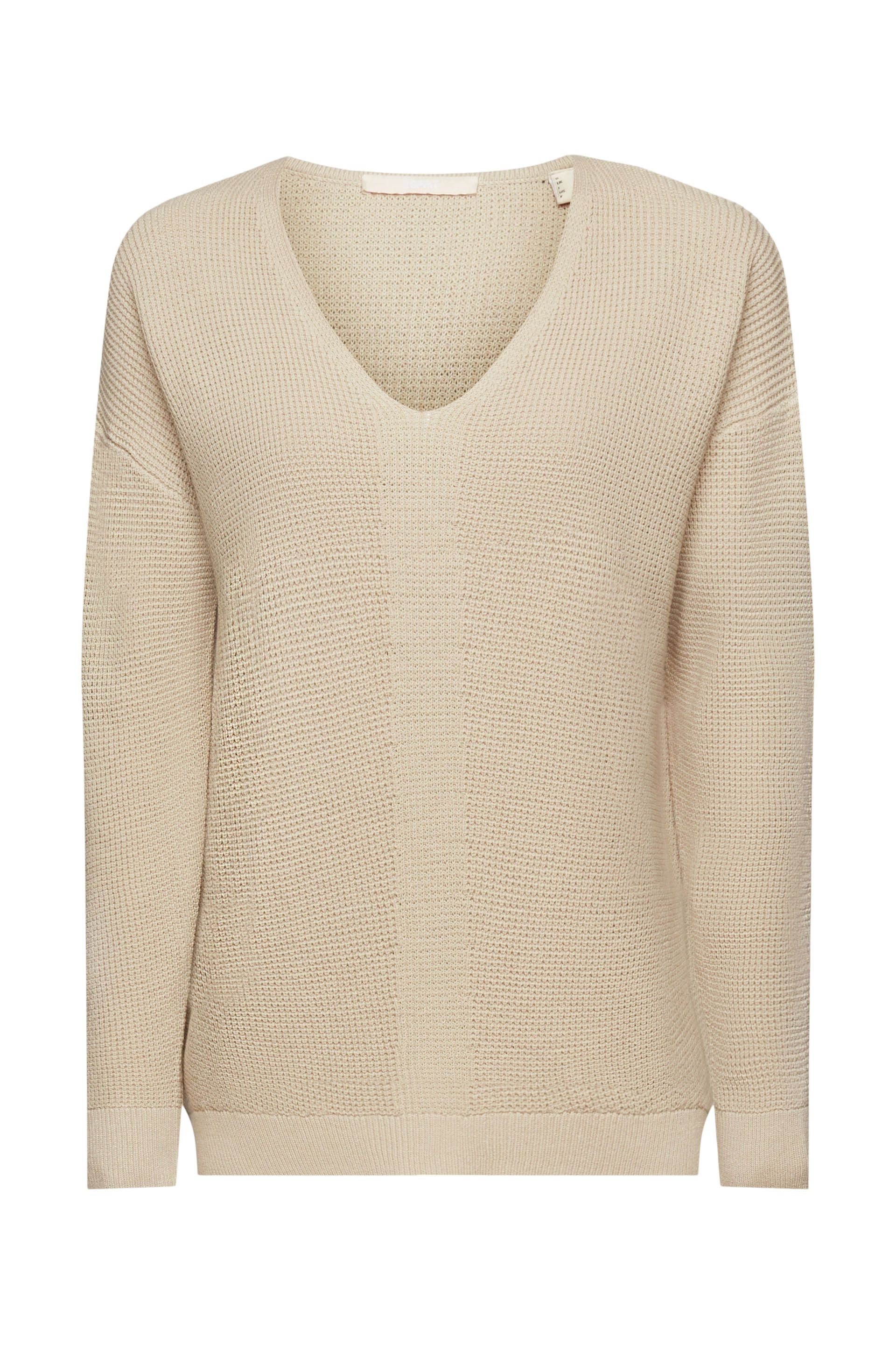 Esprit Strickpullover Damen Lockerer Sitz V-Ausschnitt