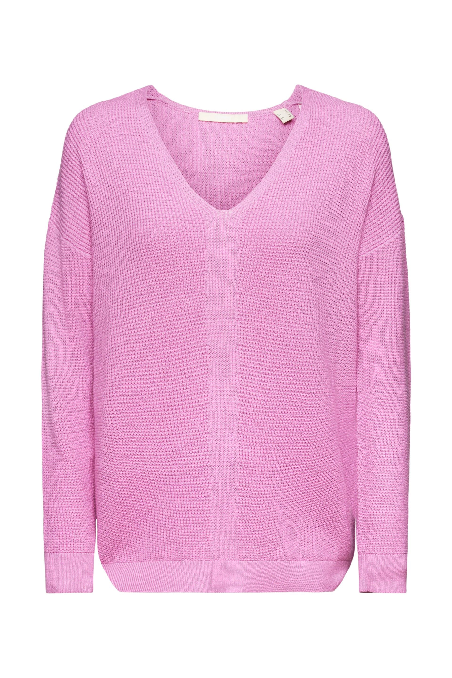 Esprit Strickpullover Damen Lockerer Sitz V-Ausschnitt