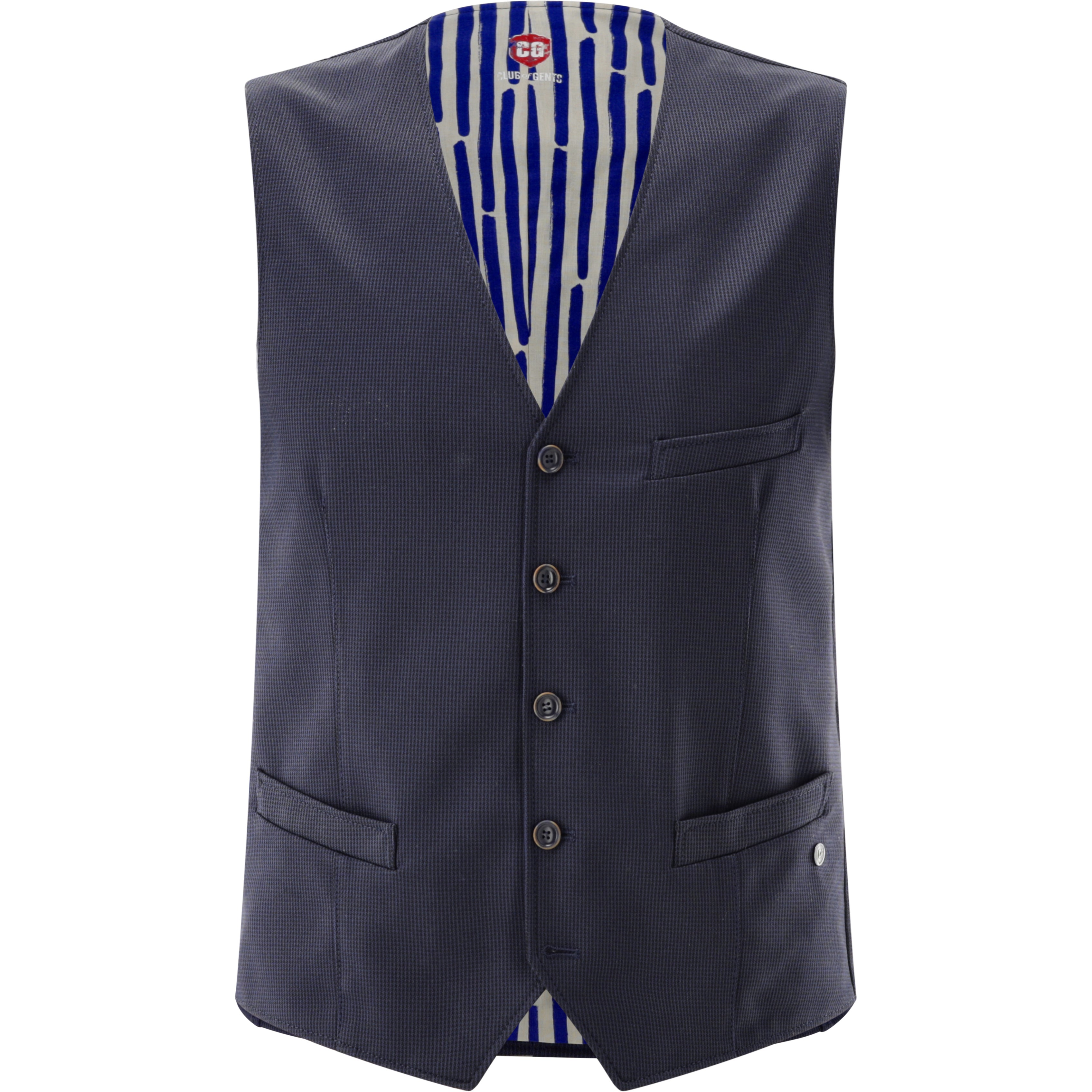 CG CLUB of GENTS Jerseyweste Herren Karomuster Elegant