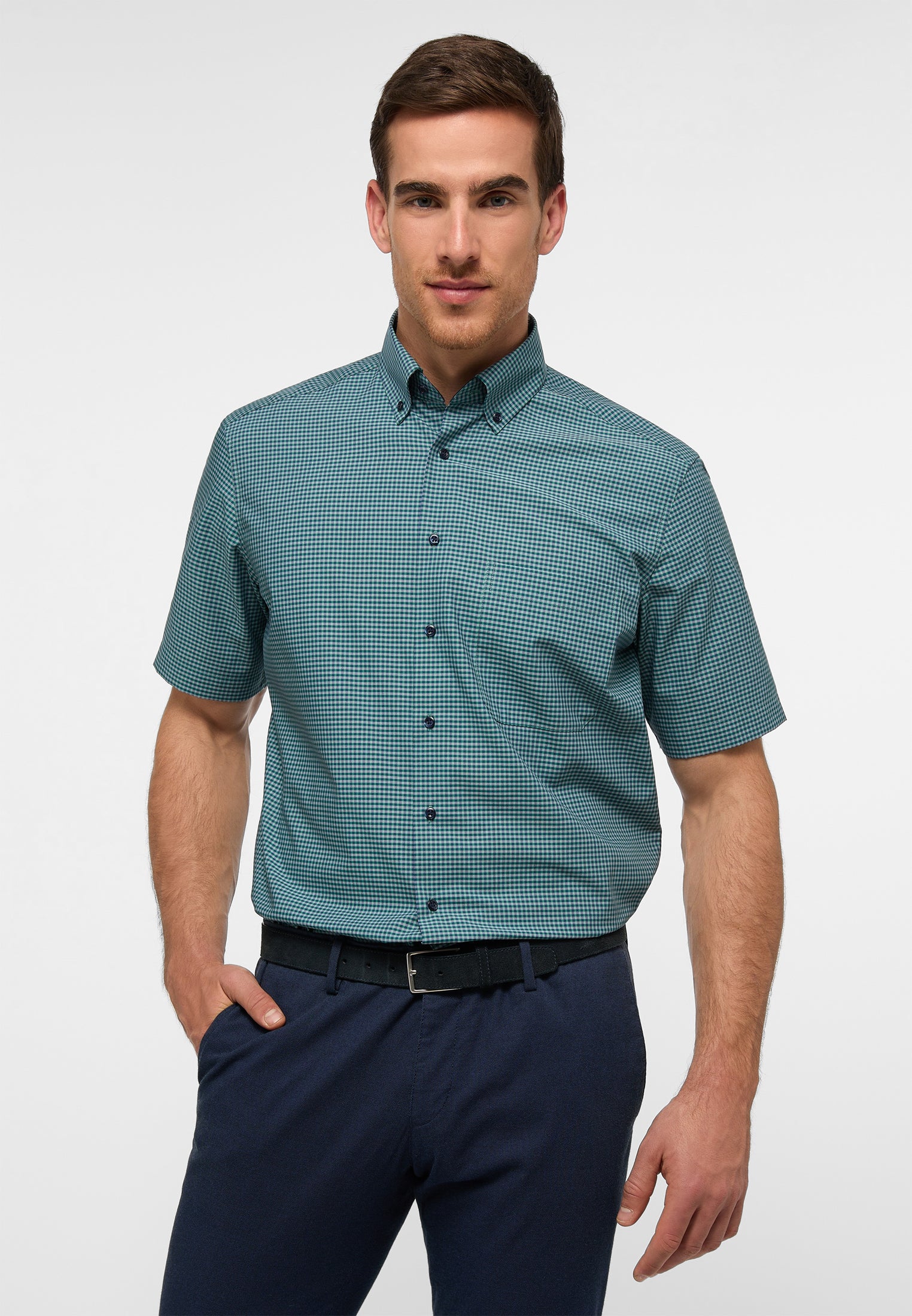 Marke Karo-Hemd Herren Komfort Fit Bügelfrei