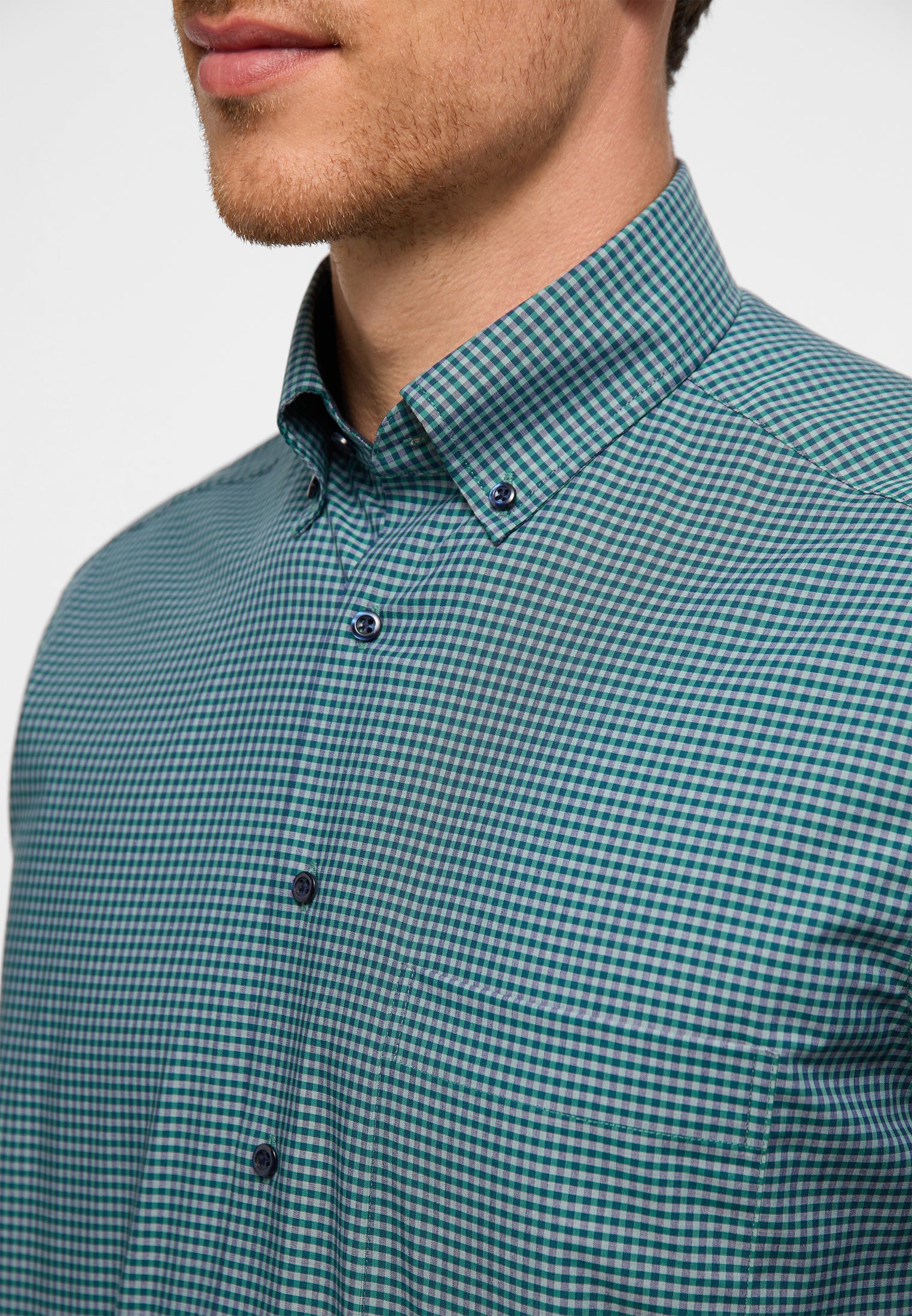 Marke Karo-Hemd Herren Komfort Fit Bügelfrei