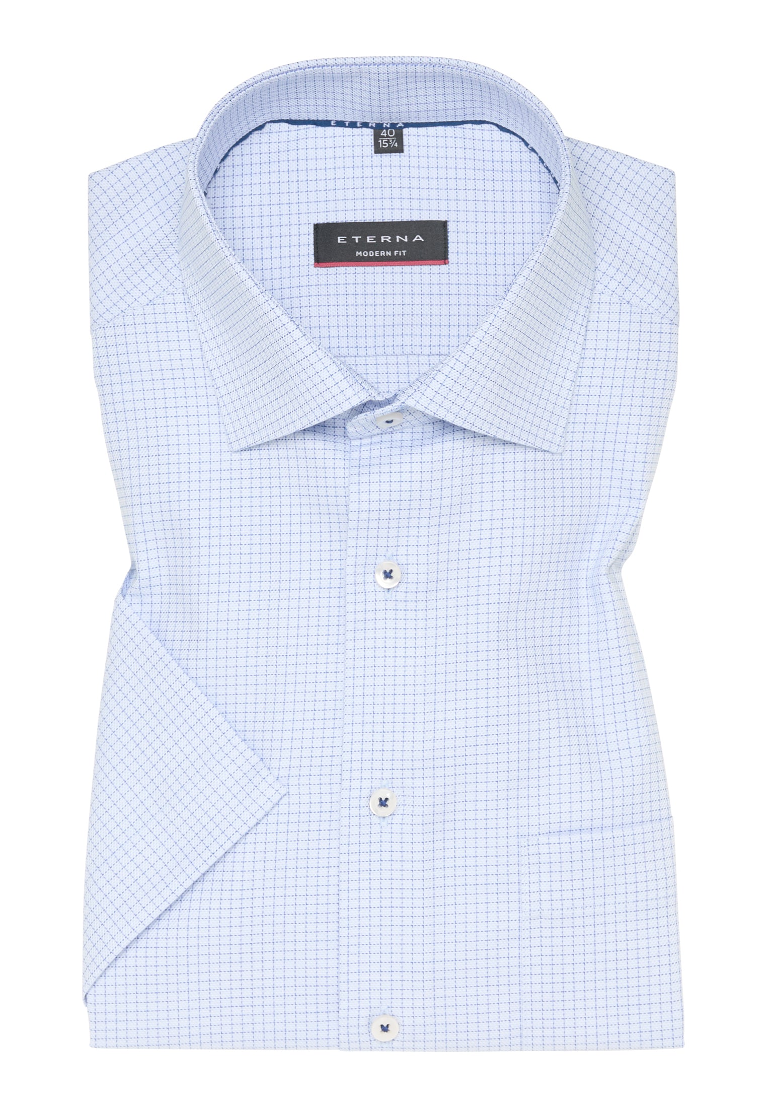 Eterna Twill-Kurzarmhemd Modern Fit Herren Bügelfrei