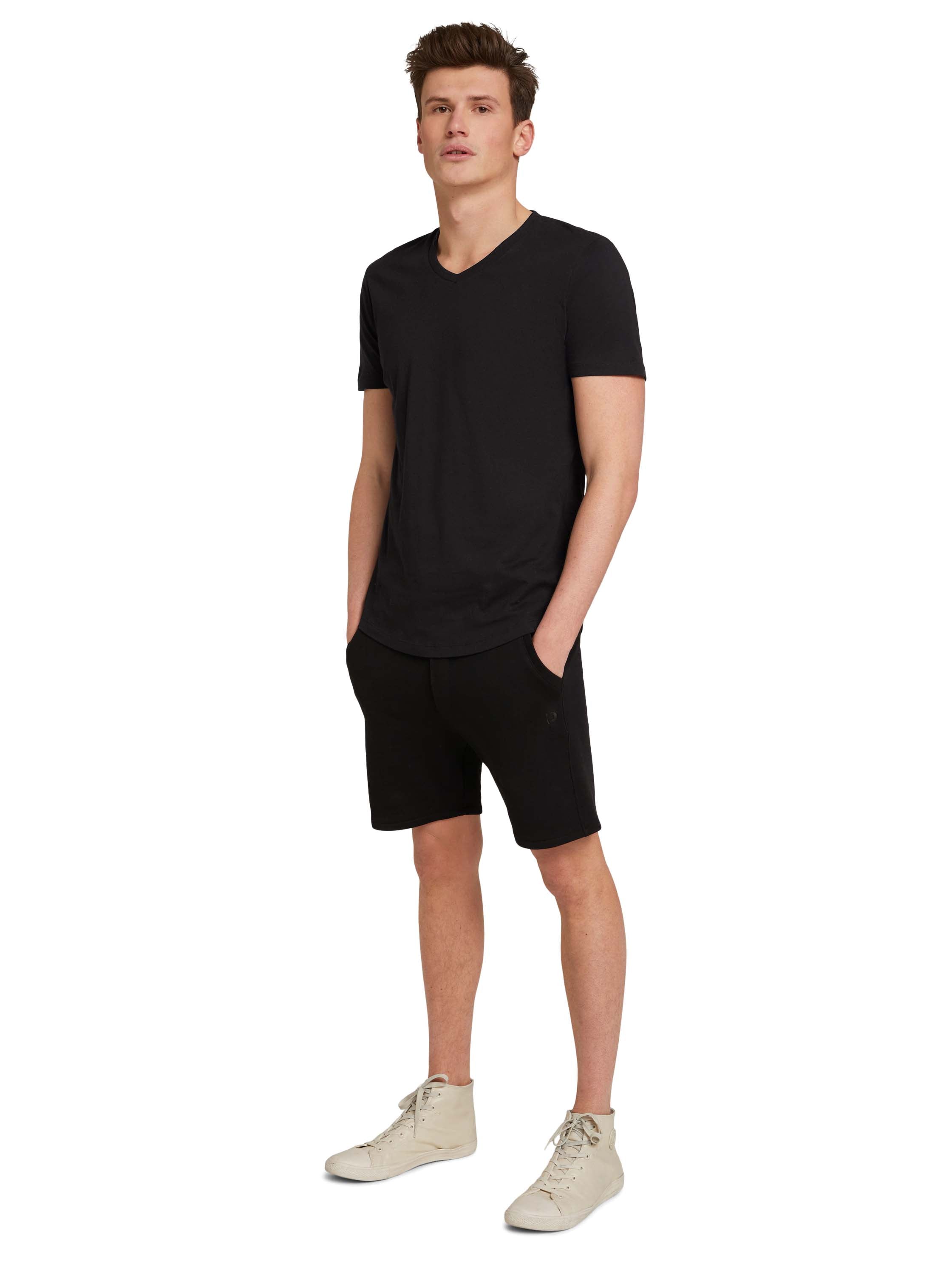 Tom Tailor Denim Male Sommer T-Shirt Schwarz