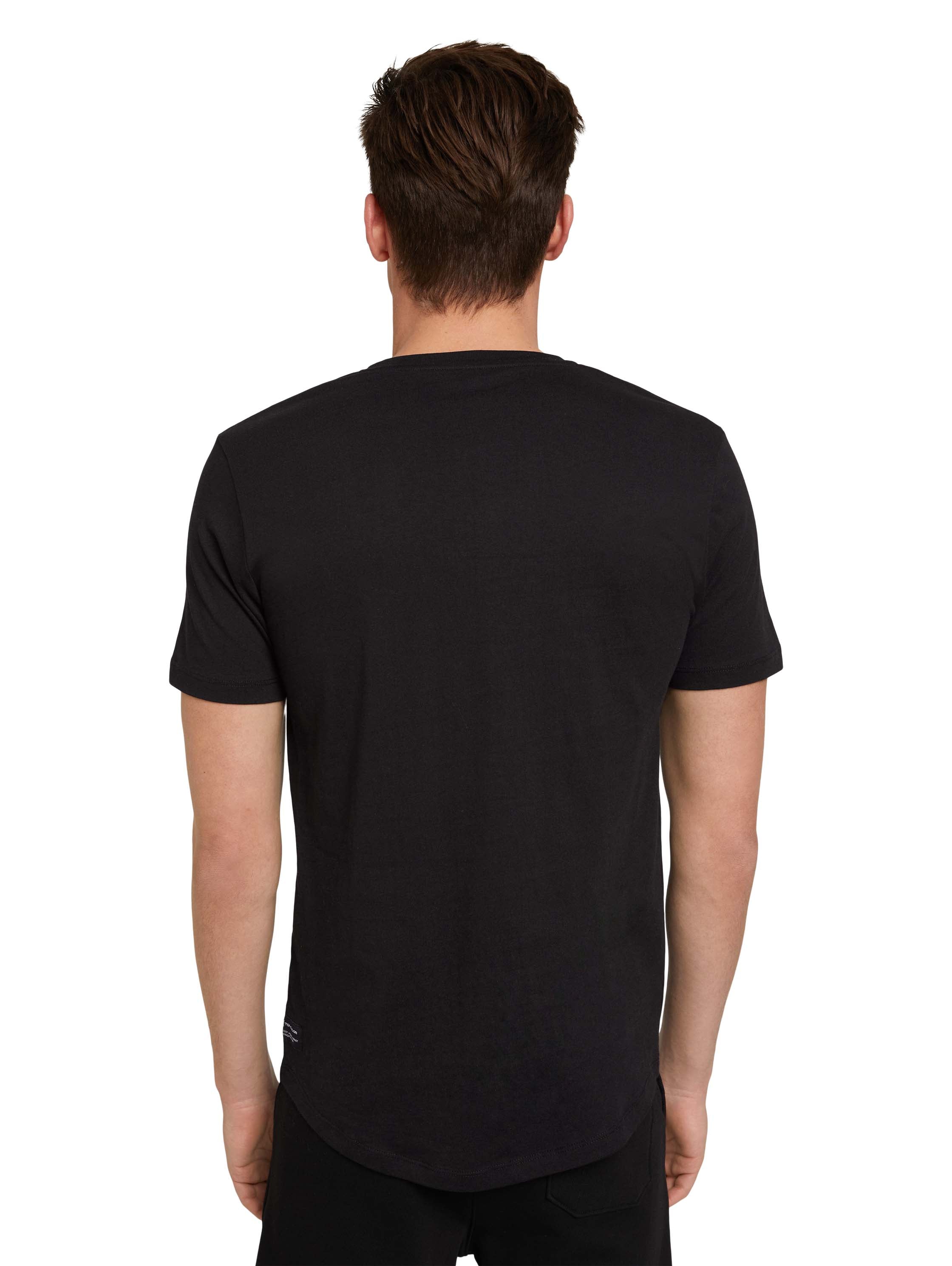 Tom Tailor Denim Male Sommer T-Shirt Schwarz