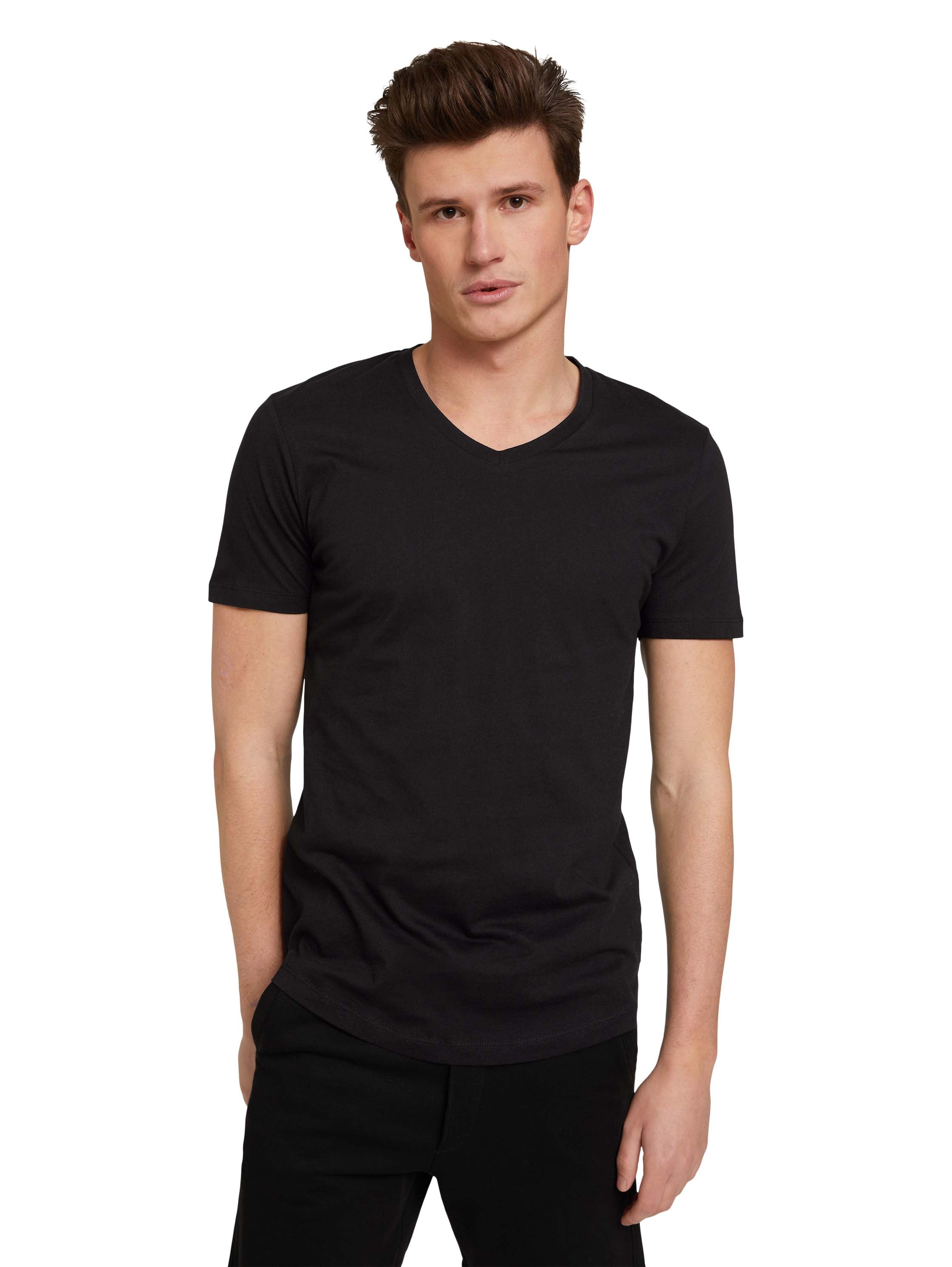 Tom Tailor Denim Male Sommer T-Shirt Schwarz