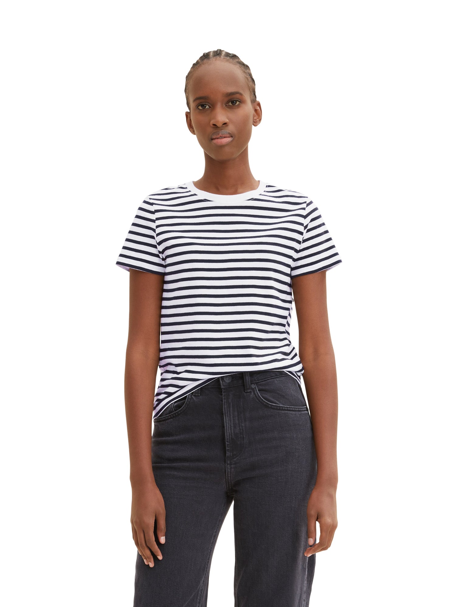 Tom Tailor Denim Streifen T-Shirt Boxy Fit Damen Bio-Baumwolle