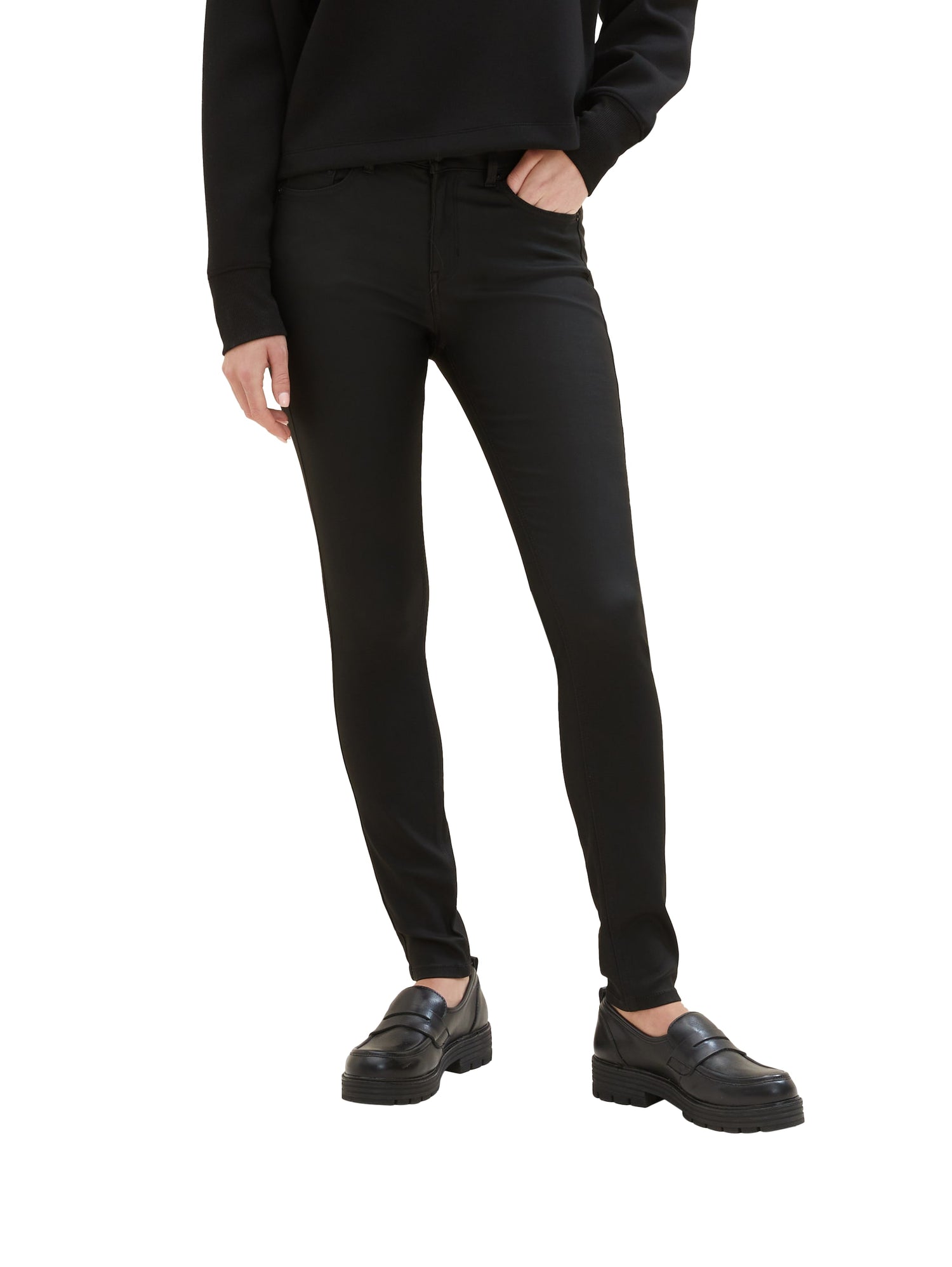 Tom Tailor Denim Coated Extra Skinny Jeans Damen Glänzend