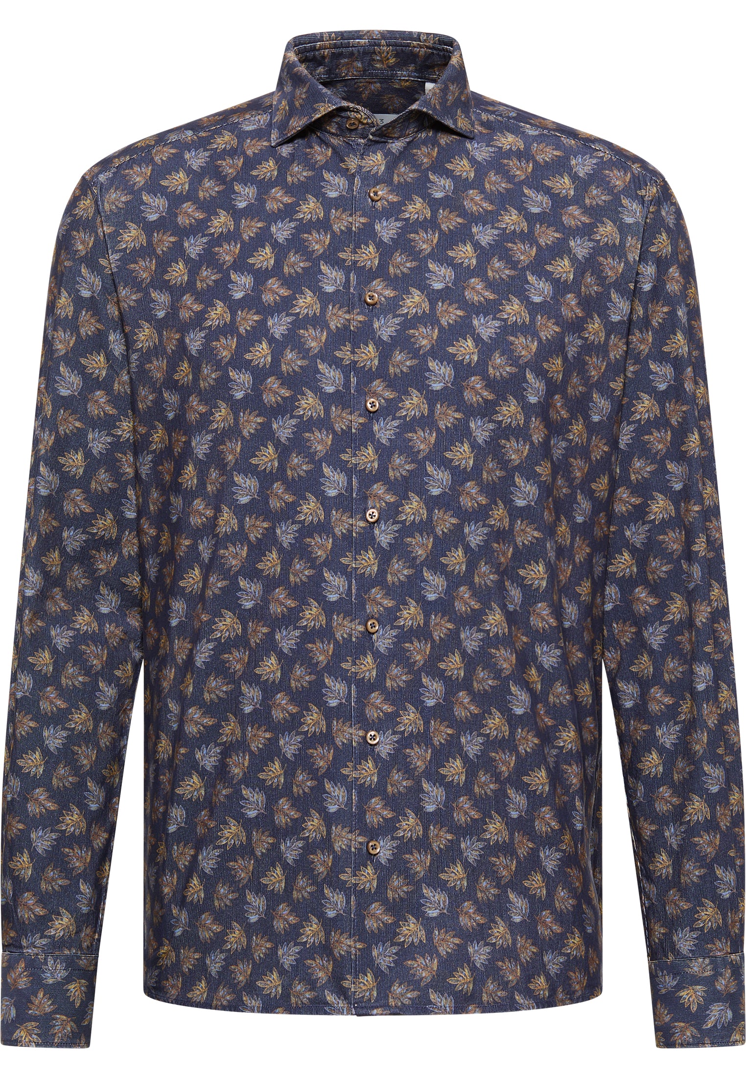 ETERNA Babycord-Langarmhemd Herren mit Allover-Print