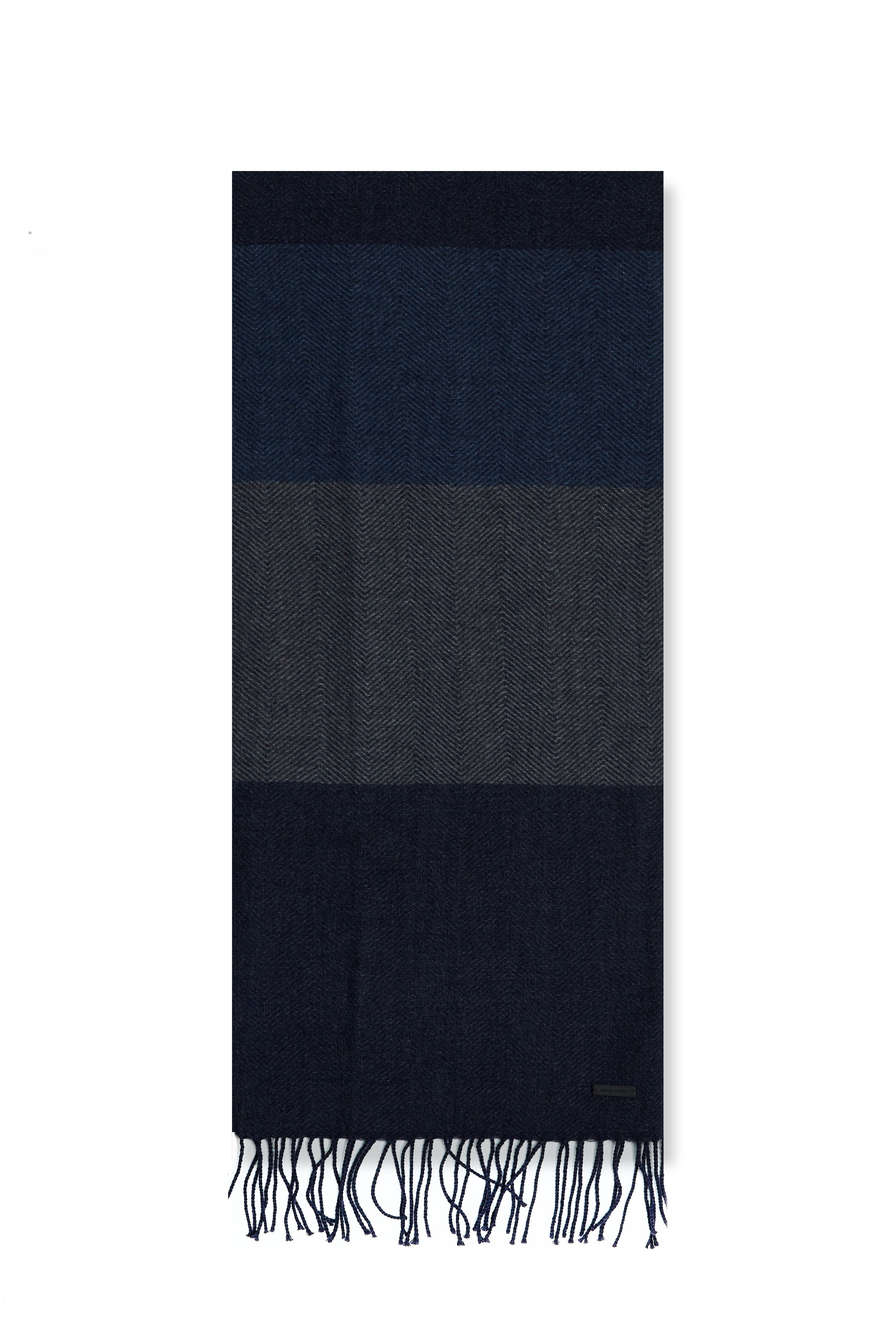 Pierre Cardin Webschal aus Lambswool-Blend für Herren mit Macro-Fischgrat-Muster