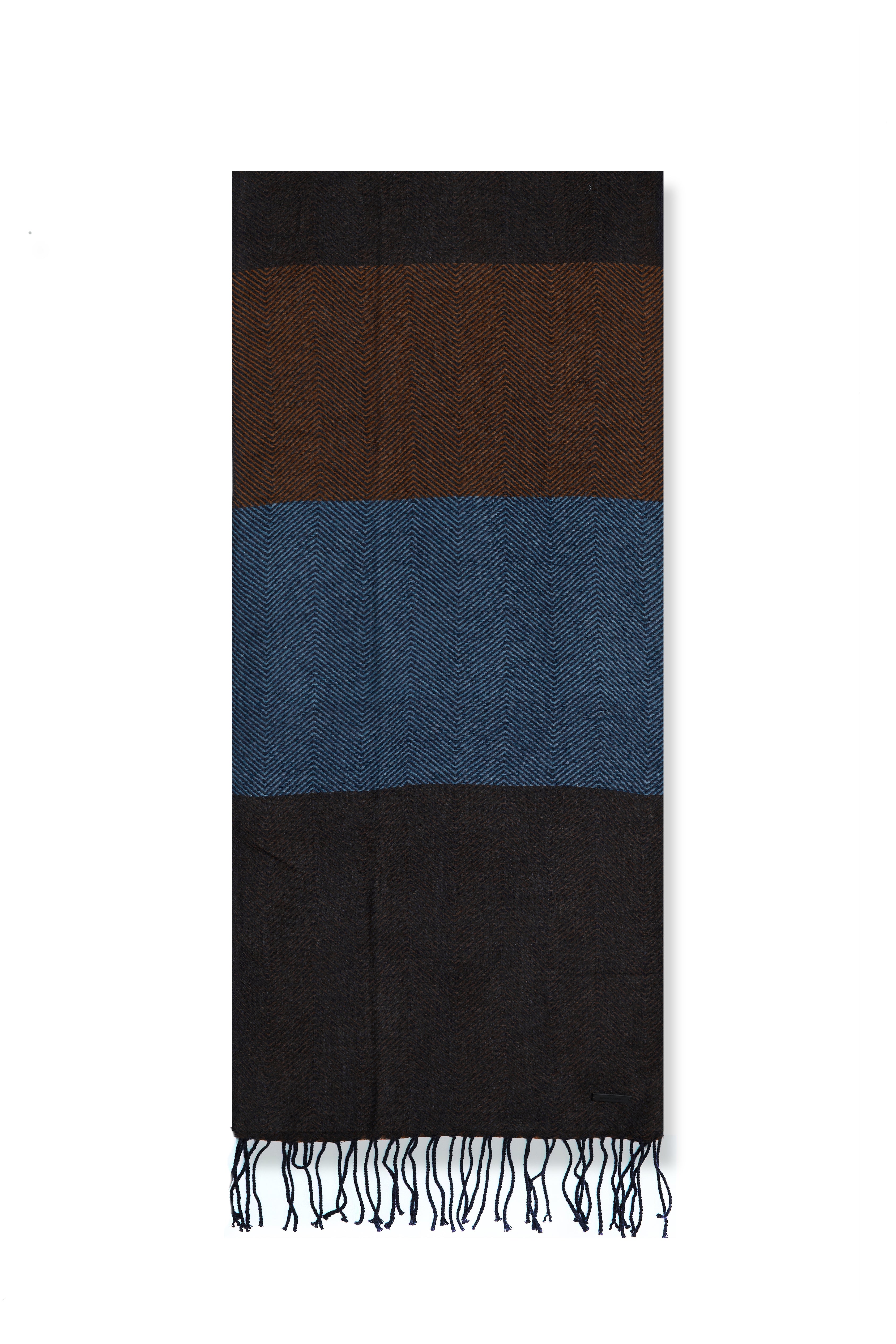 Pierre Cardin Webschal aus Lambswool-Blend für Herren mit Macro-Fischgrat-Muster