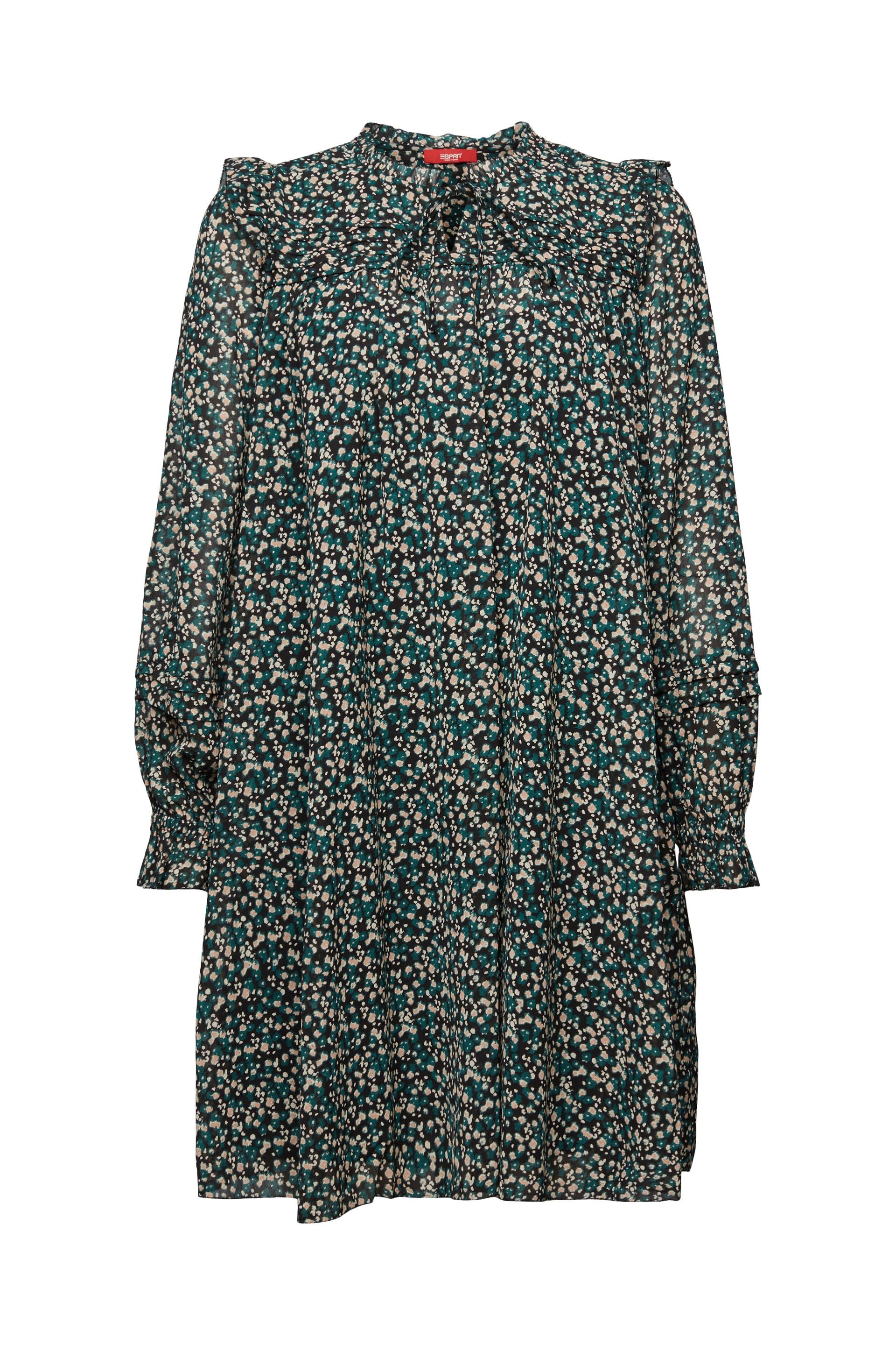 Esprit Crinkle-Chiffon Kleid mit Allover-Print für Damen