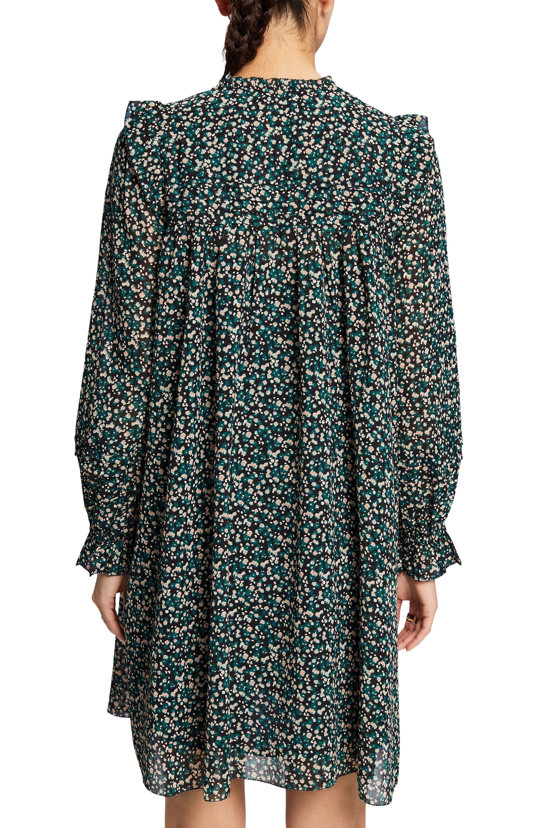 Esprit Crinkle-Chiffon Kleid mit Allover-Print für Damen
