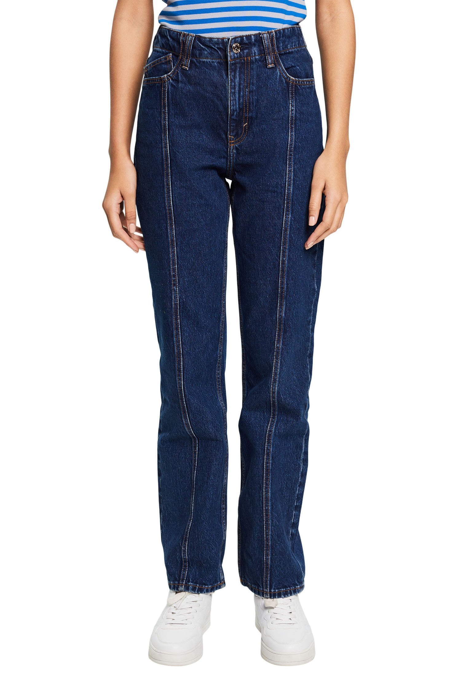 Esprit Denim Jeans für Damen - Klassische Baumwollhose mit hohem Bund