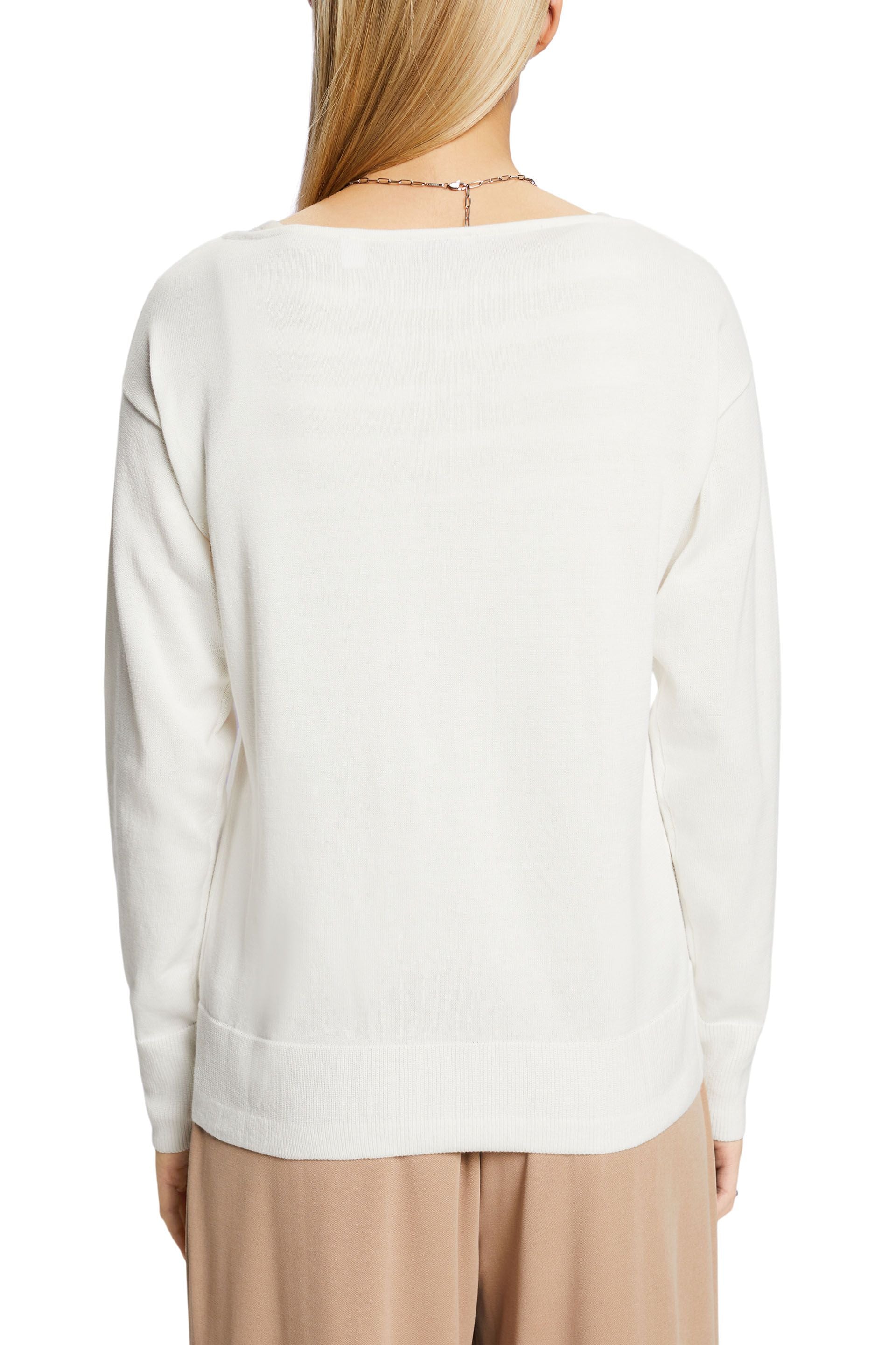 Esprit Feinstrick Baumwollpullover Damen Entspannte Passform