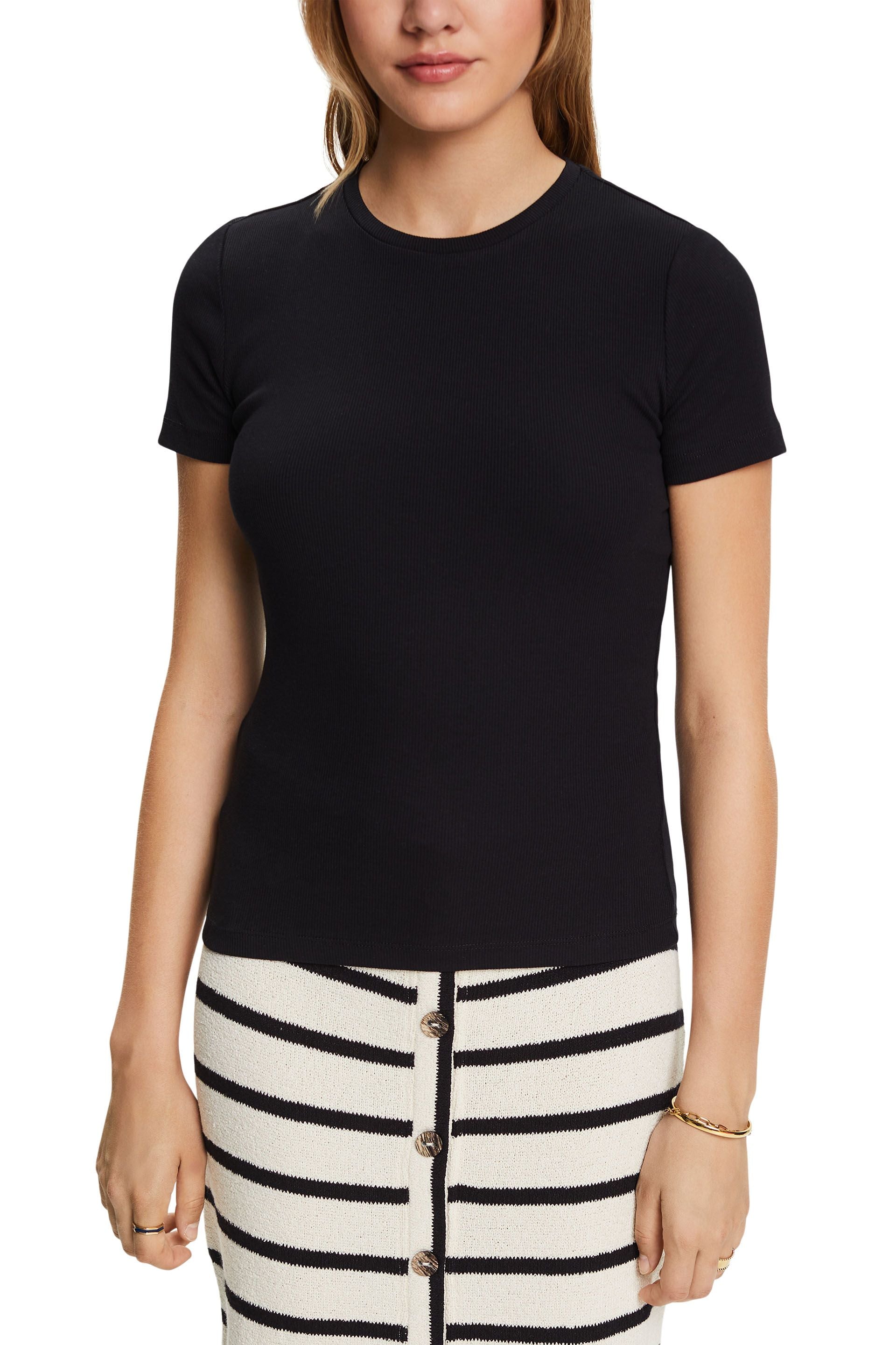 ESPRIT Baumwolljersey Stretch Top Damen Tailliert