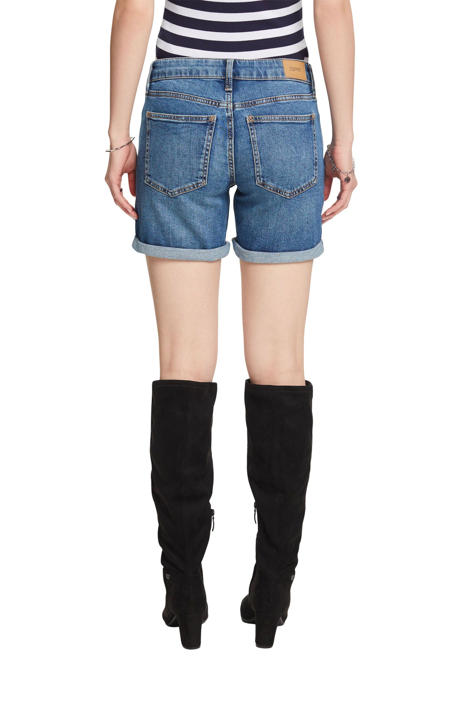 Esprit Denim Jeans für Damen mit Stretchanteil und Umschlagsäumen