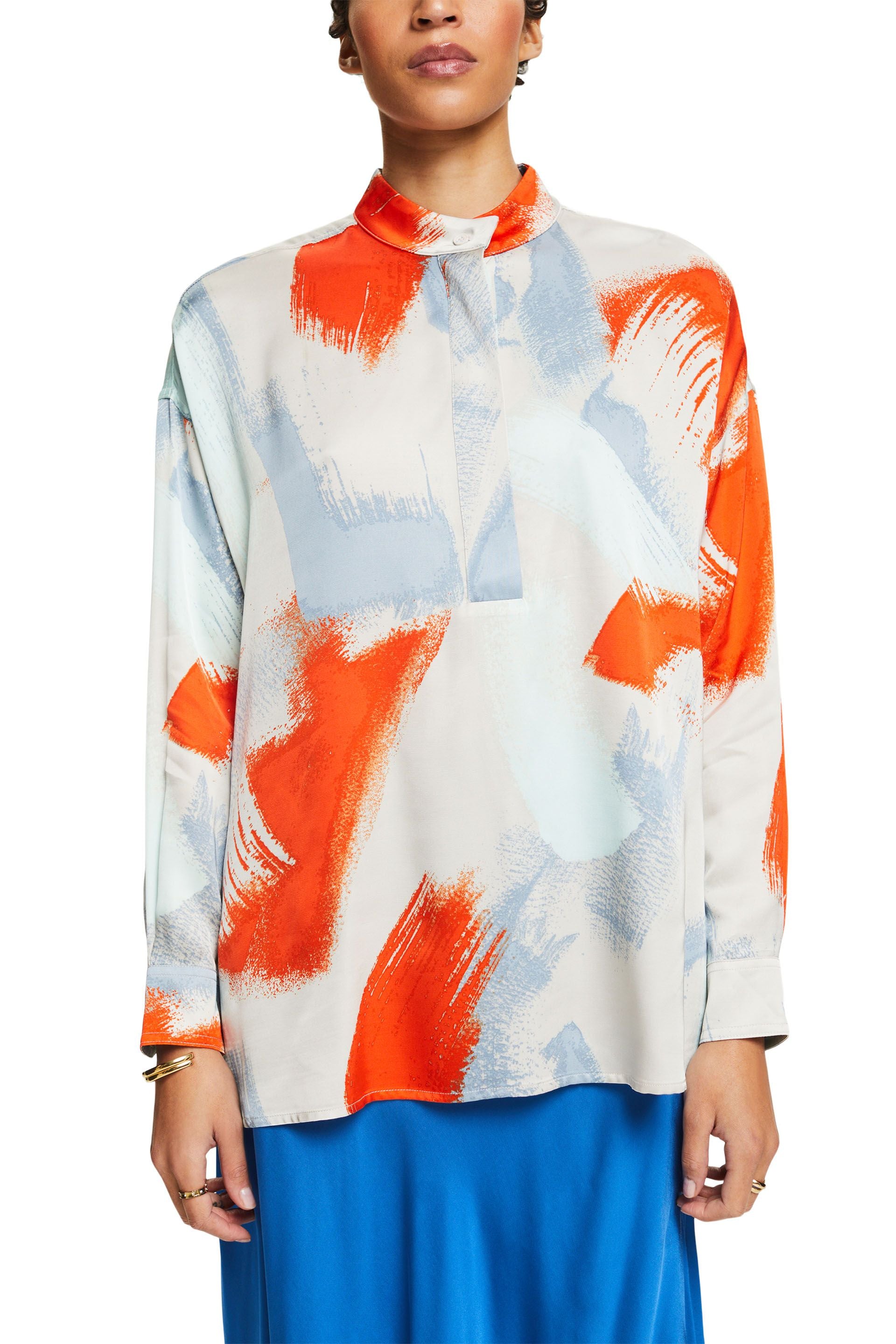 Esprit Satinbluse Lockere Passform Damen Allover-Print