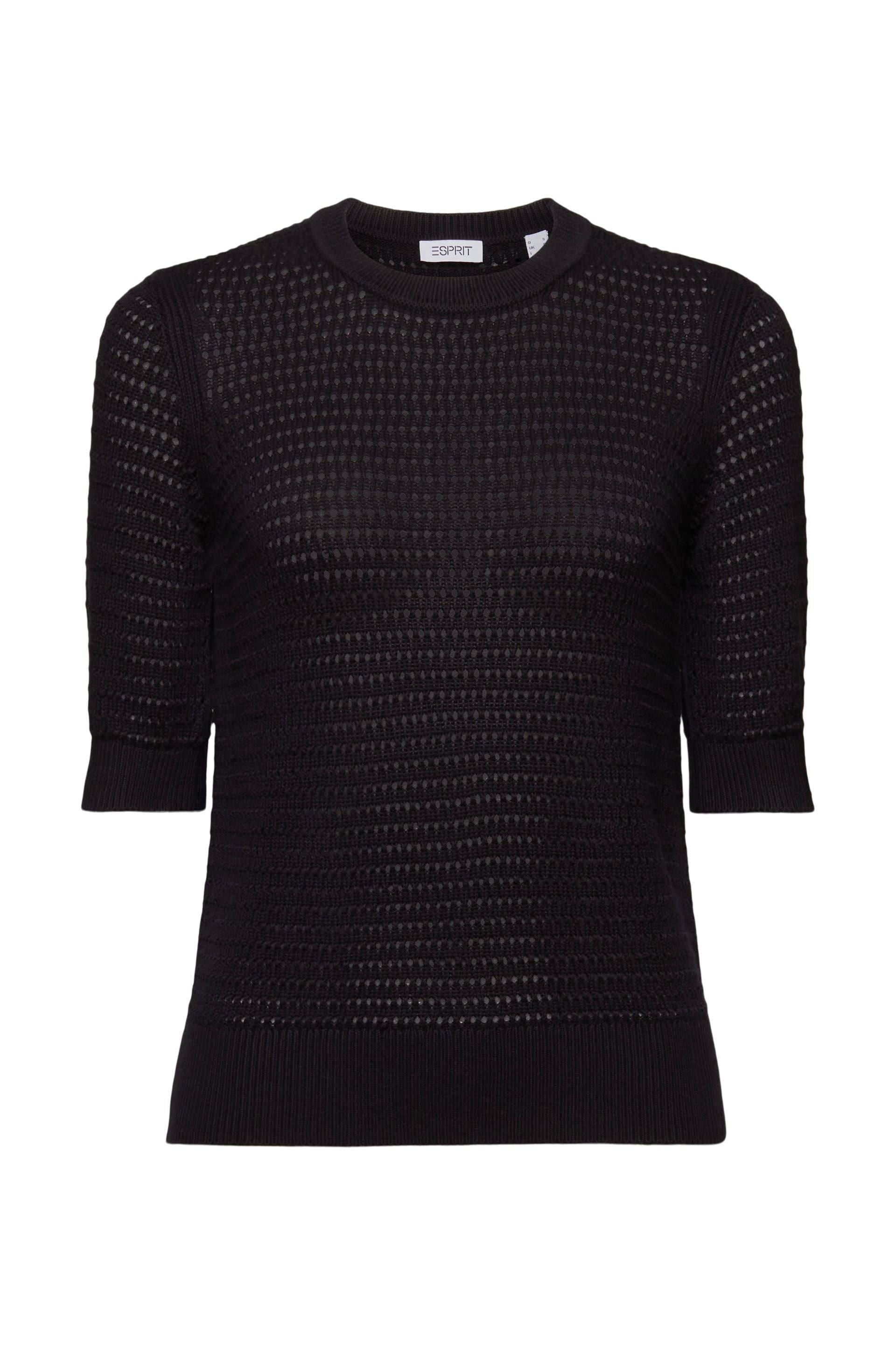 Kurzärmeliger Mesh-Pullover