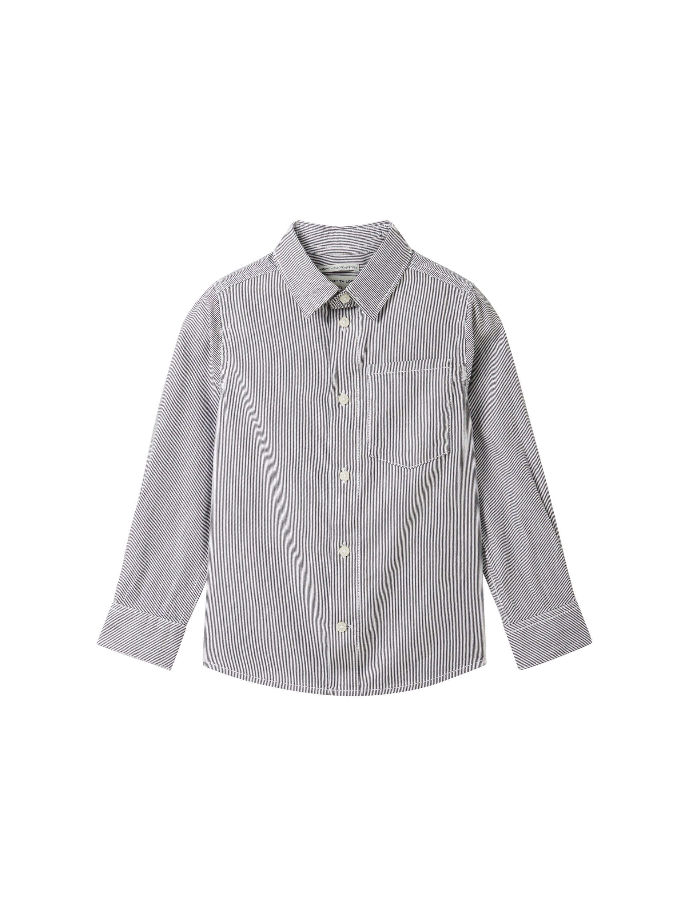 Tom Tailor Denim Hemd Kinder Langarm Regular Fit Gestreift mit Manschetten