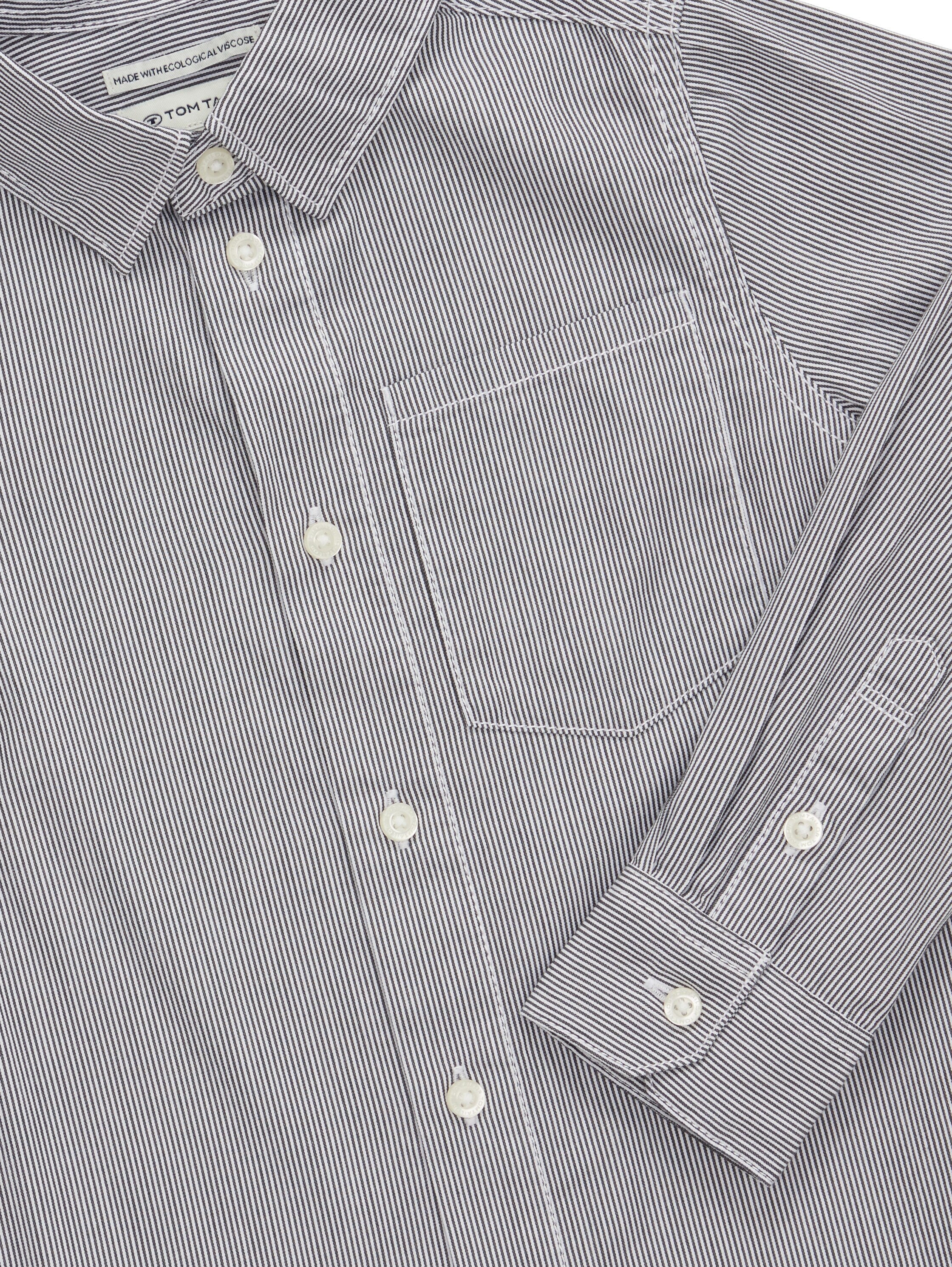 Tom Tailor Denim Hemd Kinder Langarm Regular Fit Gestreift mit Manschetten