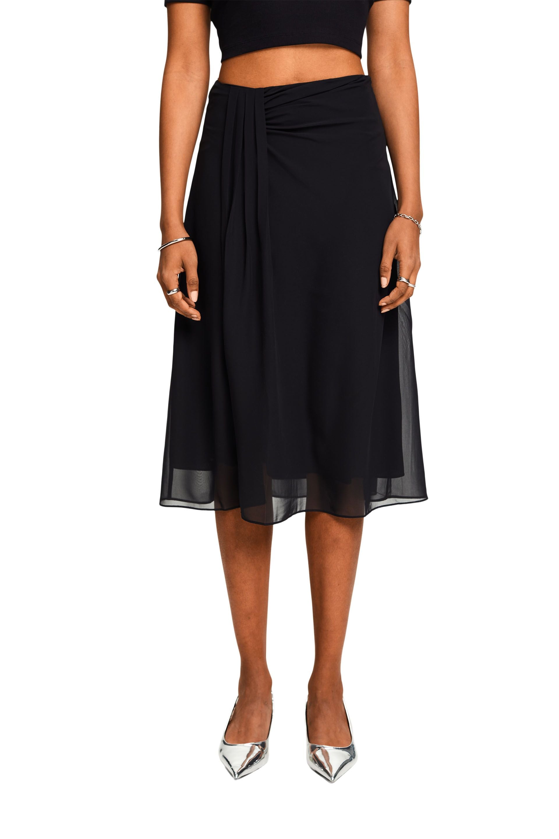 ESPRIT Chiffon A-Linie Kleid Damen Eleganz