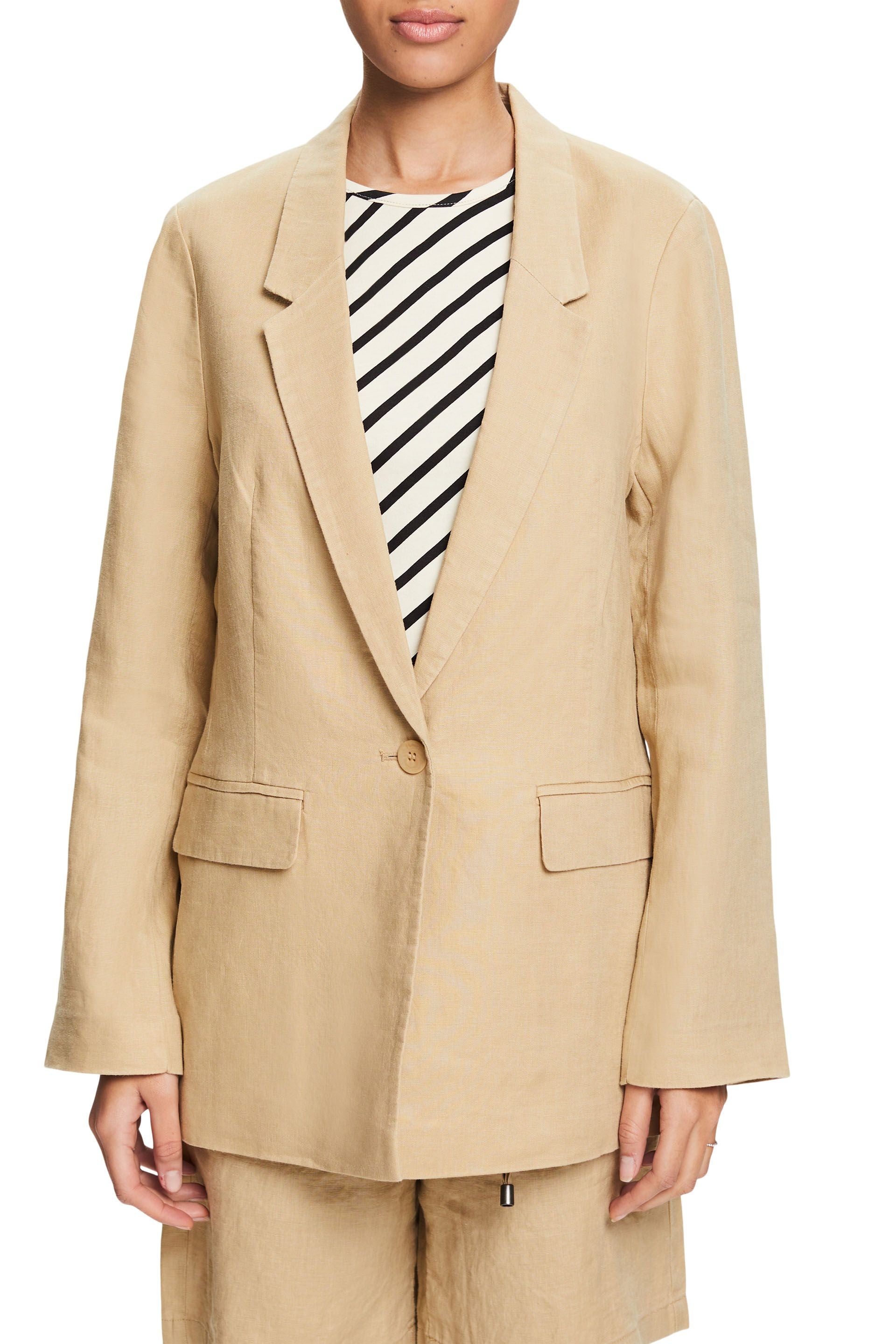 Esprit Leinenblazer Normale Passform Damen Klassisch