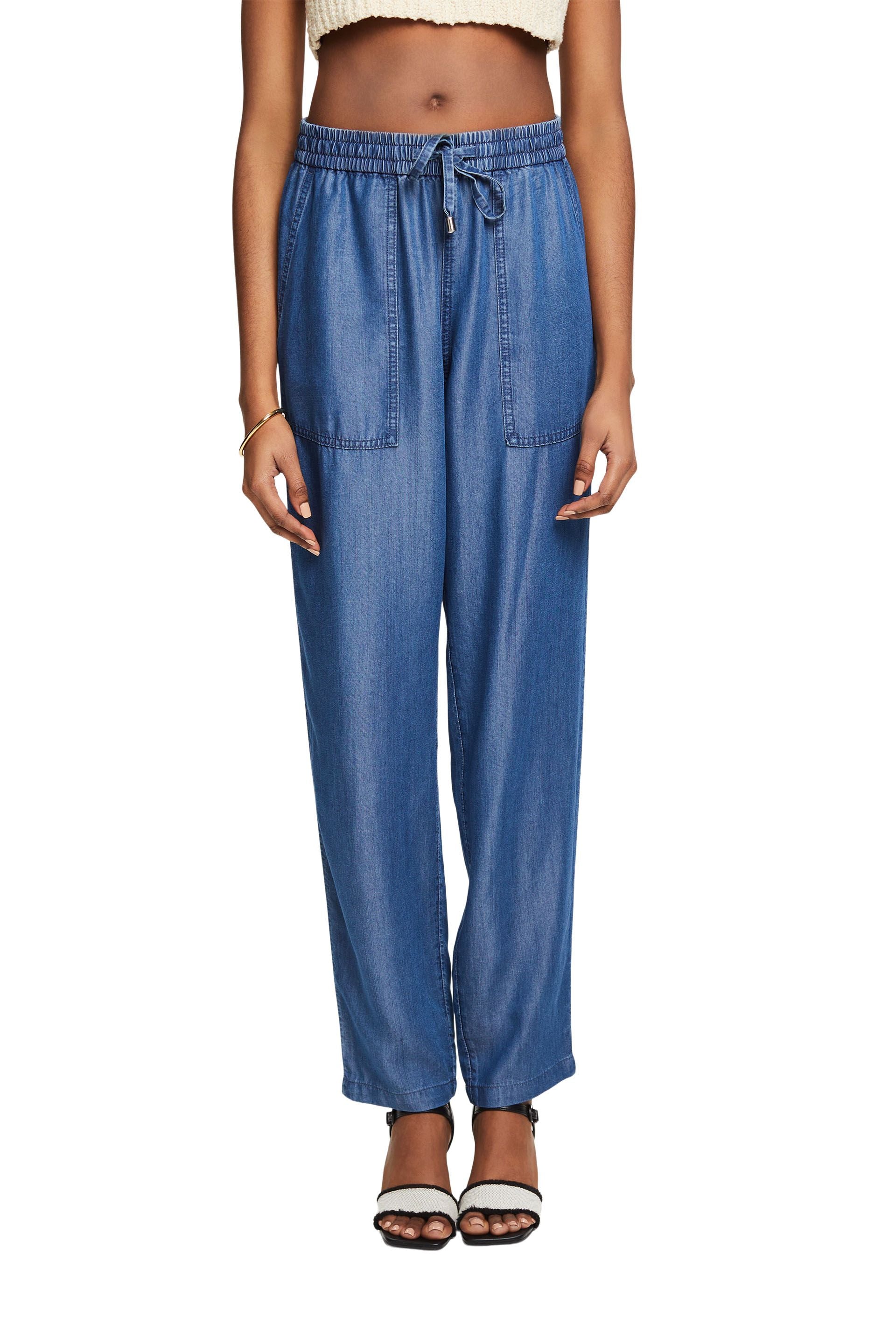 ESPRIT Lyocell-Hose für Damen mit geradem Bein und Vordertaschen