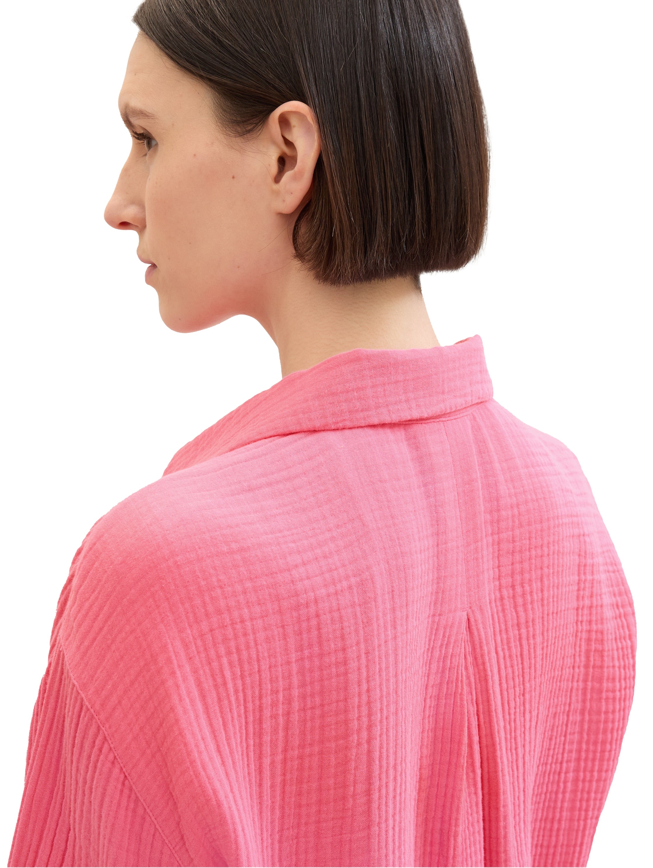 Tom Tailor Denim Bluse Oversized Damen Weiche Baumwolle Kentkragen