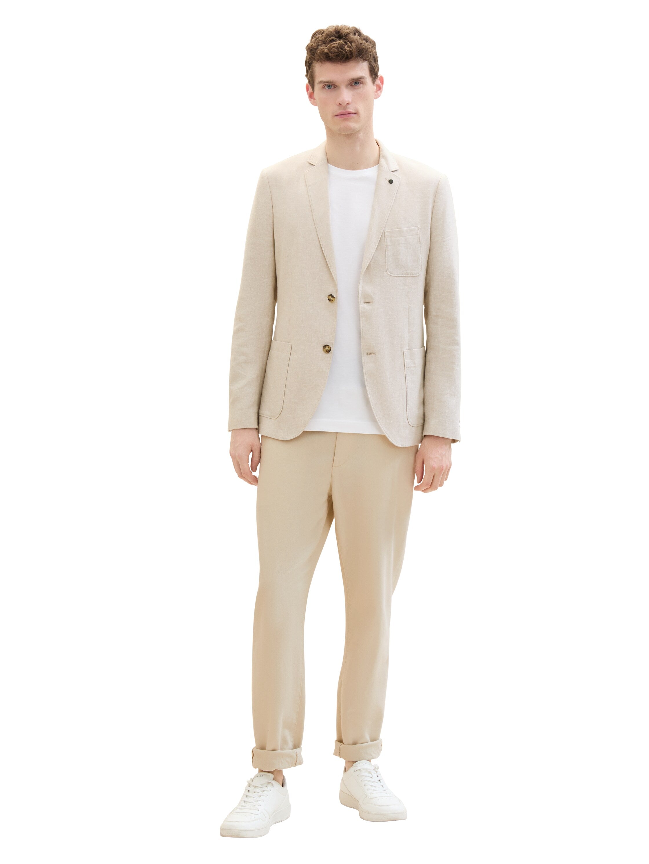 Tom Tailor Denim Hemd Langarm Regular Fit Herren Leinen Baumwolle Atmungsaktiv