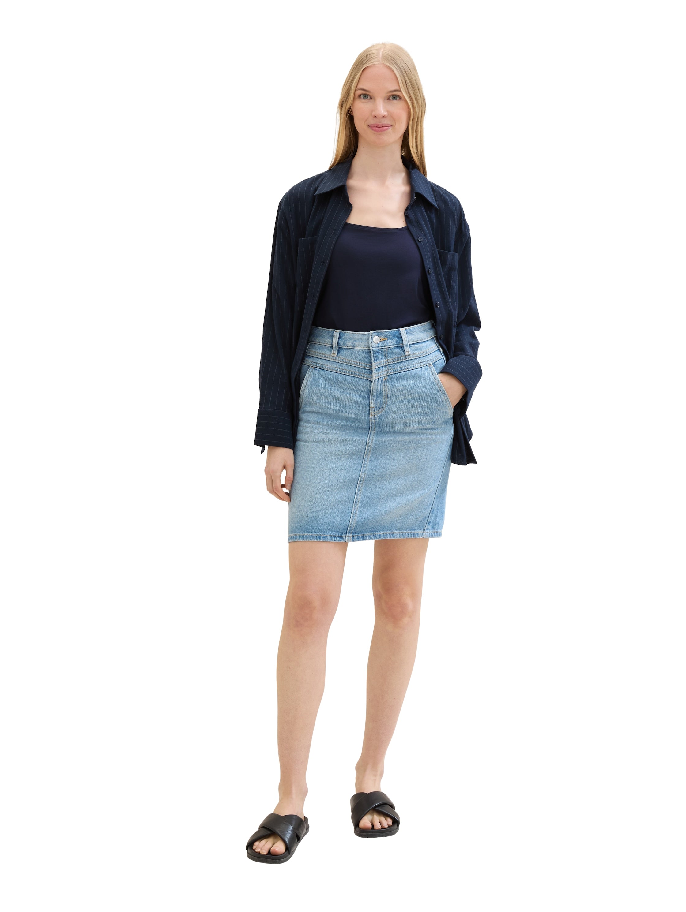 Tom Tailor Denim Overknee Shorts Damen Regular Fit atmungsaktiv weich