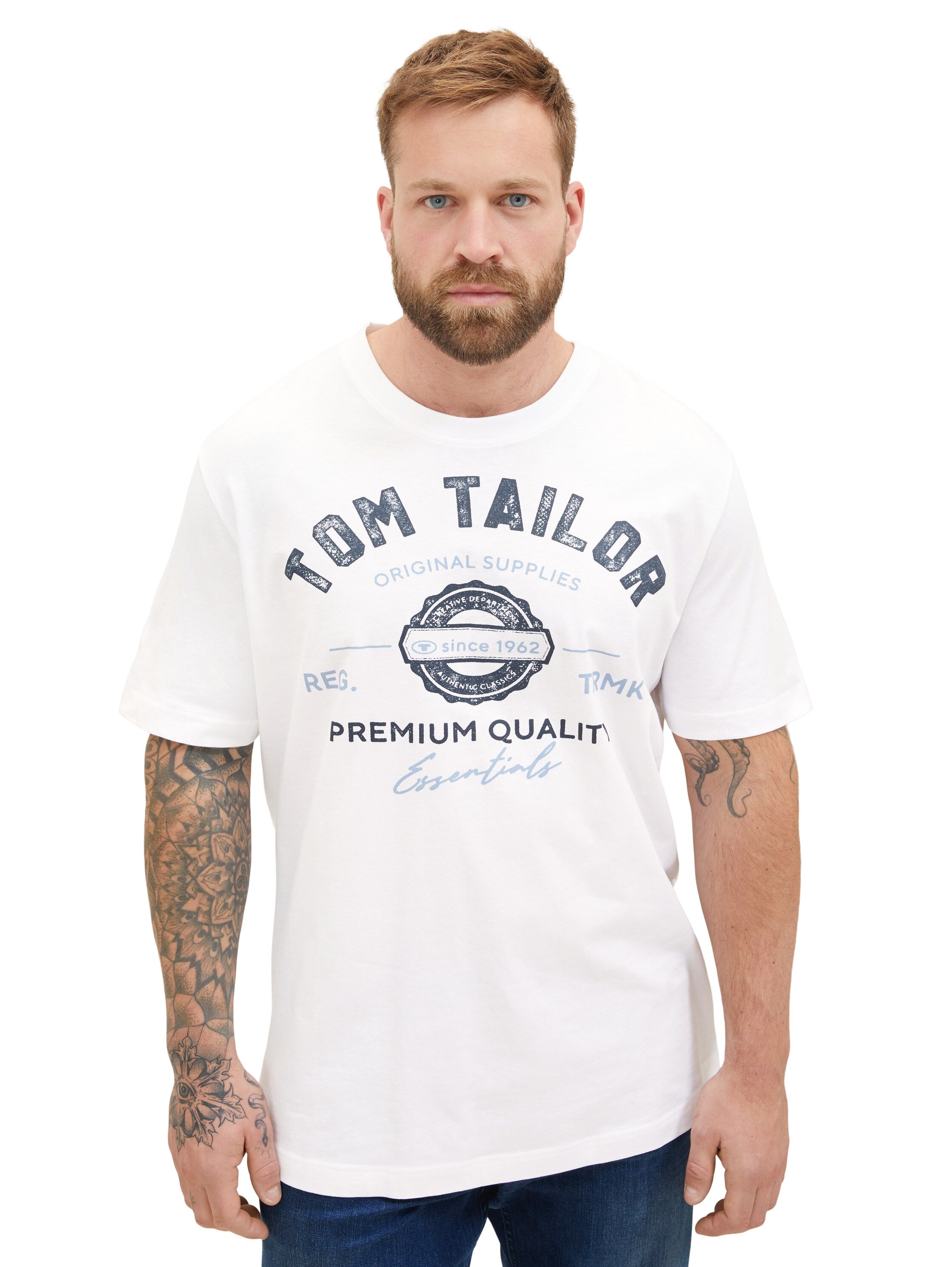 Tom Tailor Denim Logo T-Shirt Erwachsene kurzärmlig Rundhalsausschnitt
