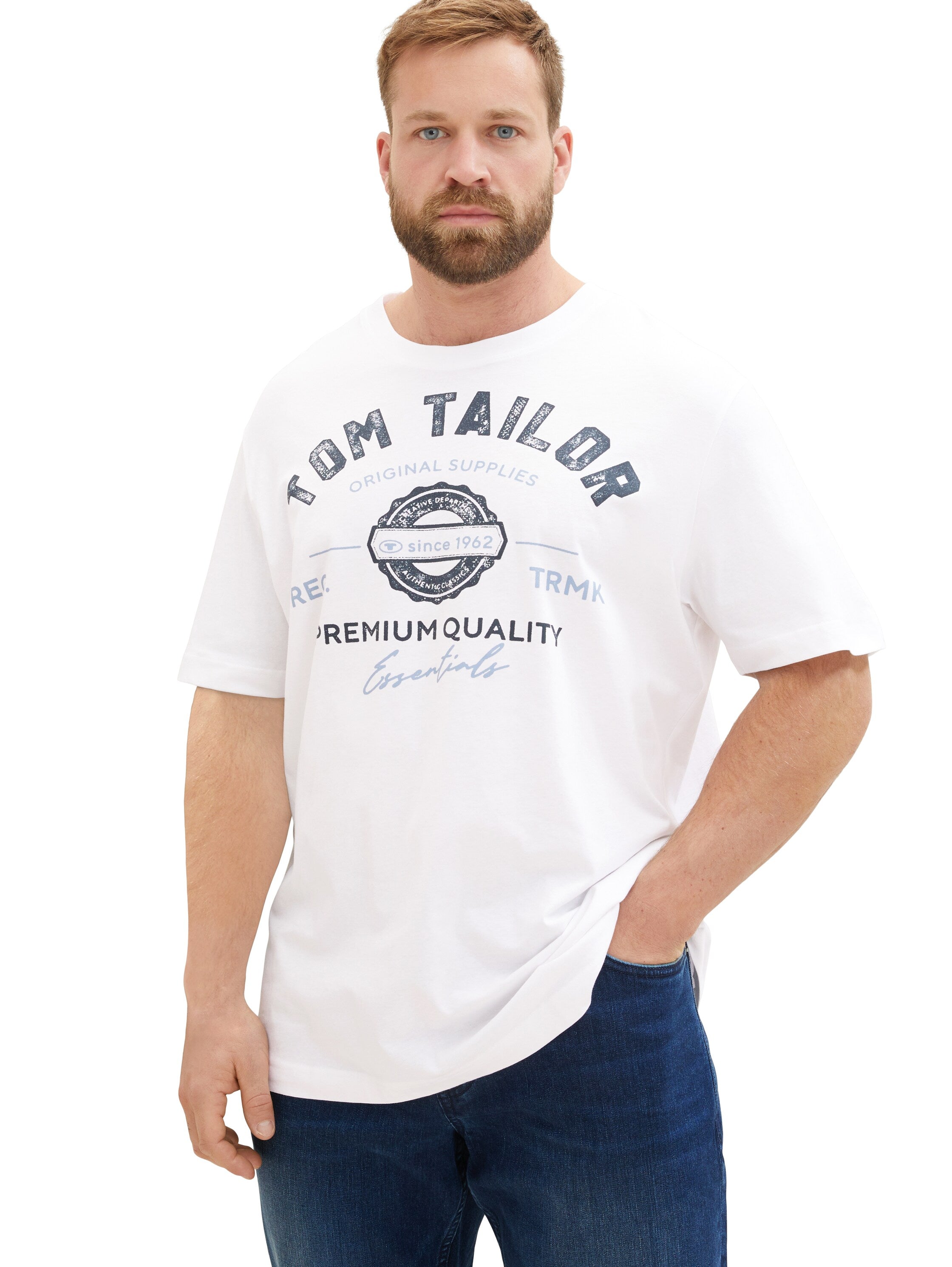 Tom Tailor Denim Logo T-Shirt Erwachsene kurzärmlig Rundhalsausschnitt