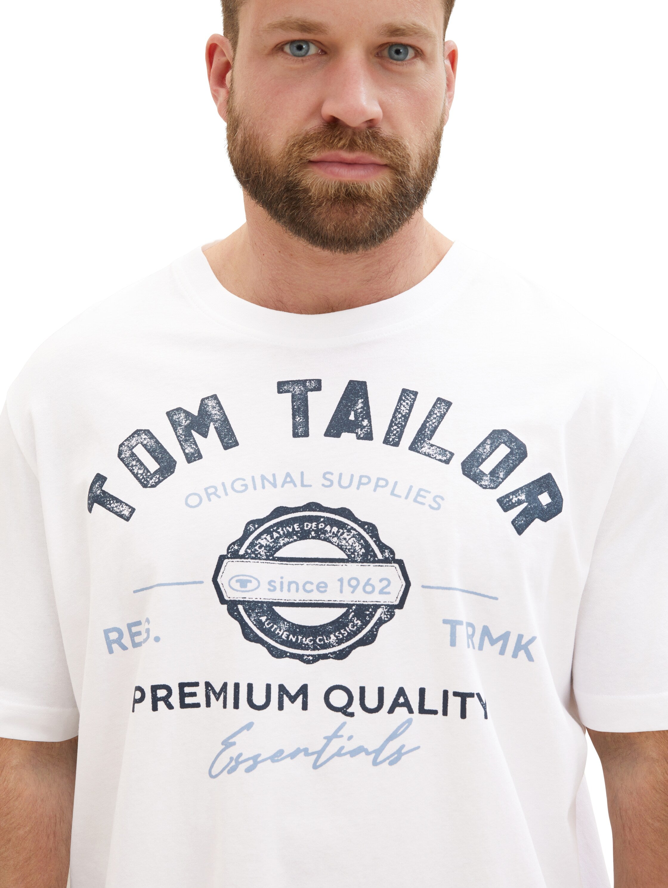 Tom Tailor Denim Logo T-Shirt Erwachsene kurzärmlig Rundhalsausschnitt