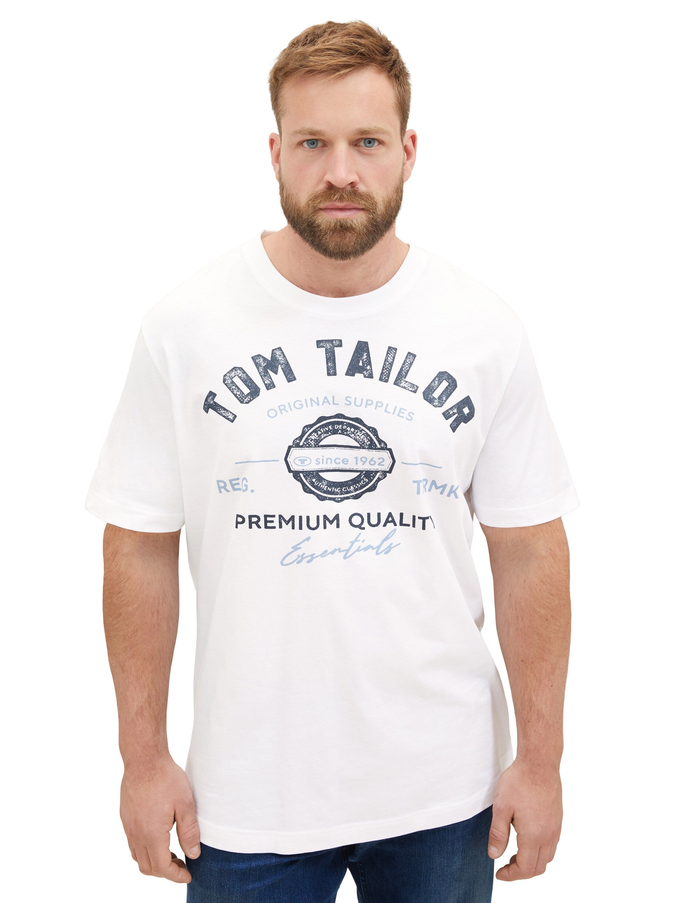 Tom Tailor Denim Logo T-Shirt Erwachsene kurzärmlig Rundhalsausschnitt