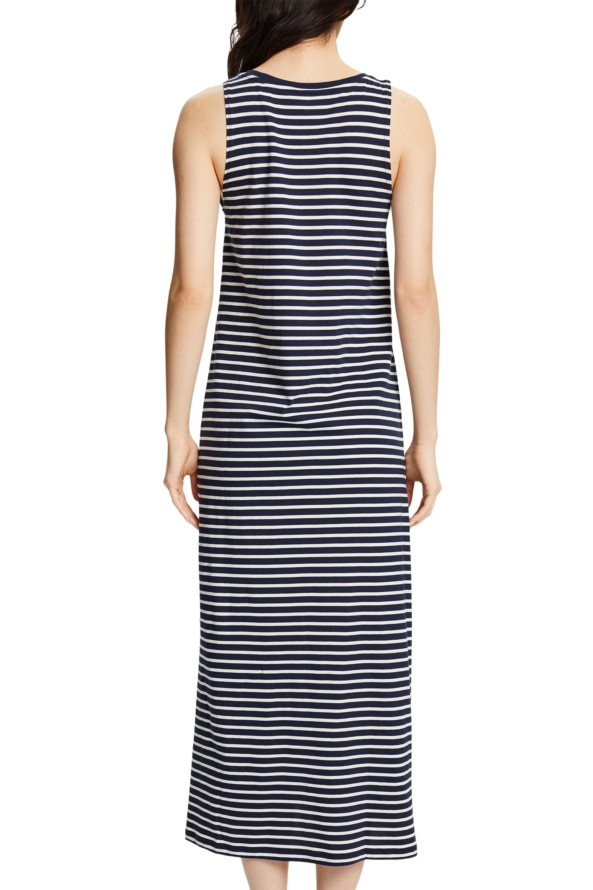 Esprit Gestreiftes Bio-Baumwoll Tanktop Damen Ärmellos Rundhalsausschnitt Logo