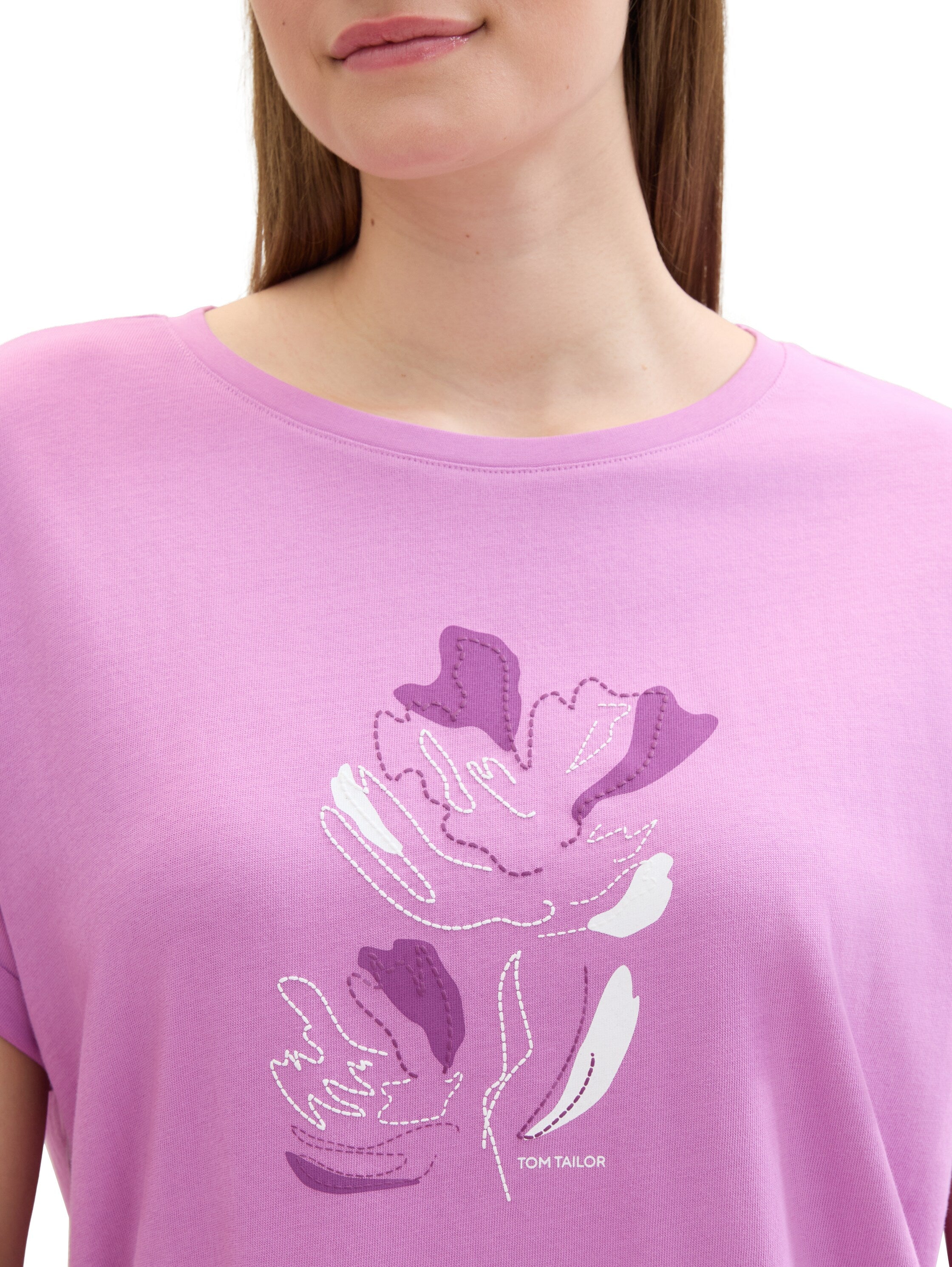 Tom Tailor Denim T-Shirt Damen Print Regular Fit Rundhalsausschnitt