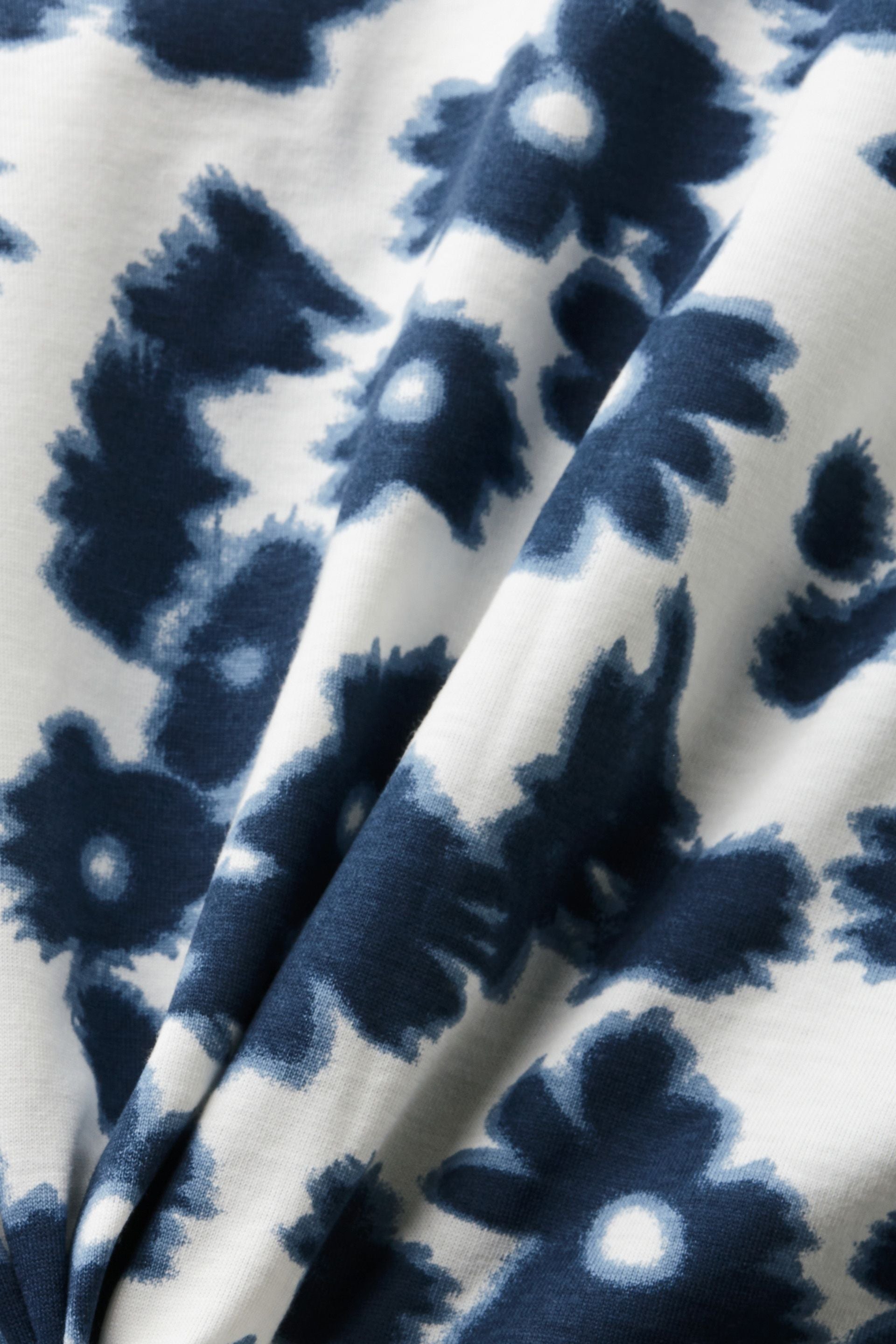 ESPRIT Damen T-Shirt V-Ausschnitt Allover-Print 100% Baumwolle