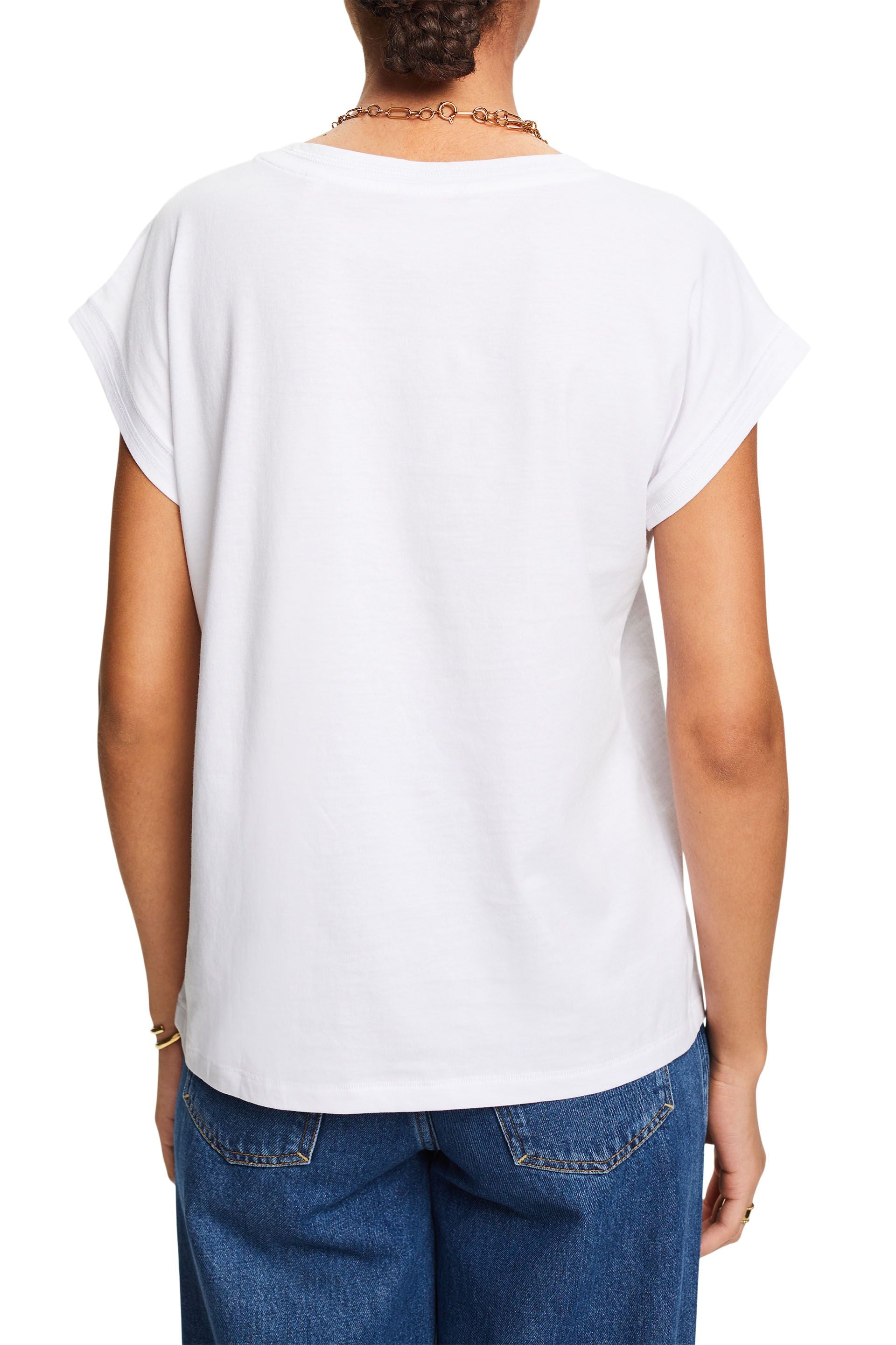 ESPRIT Damen T-Shirt Baumwolle Pflegeleicht