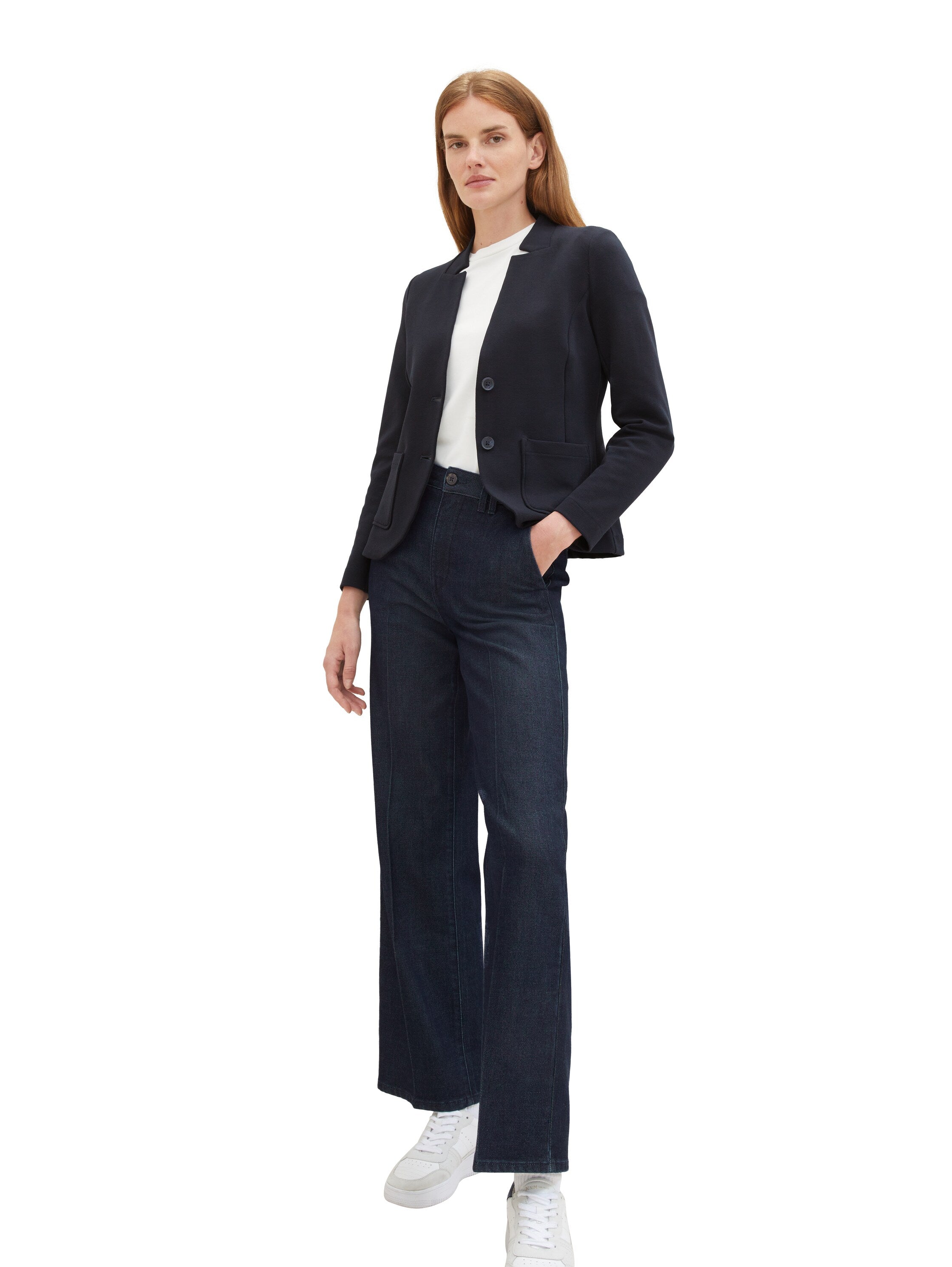Tom Tailor Denim Blazer Damen Tailliert mit Nachhaltiger Baumwolle