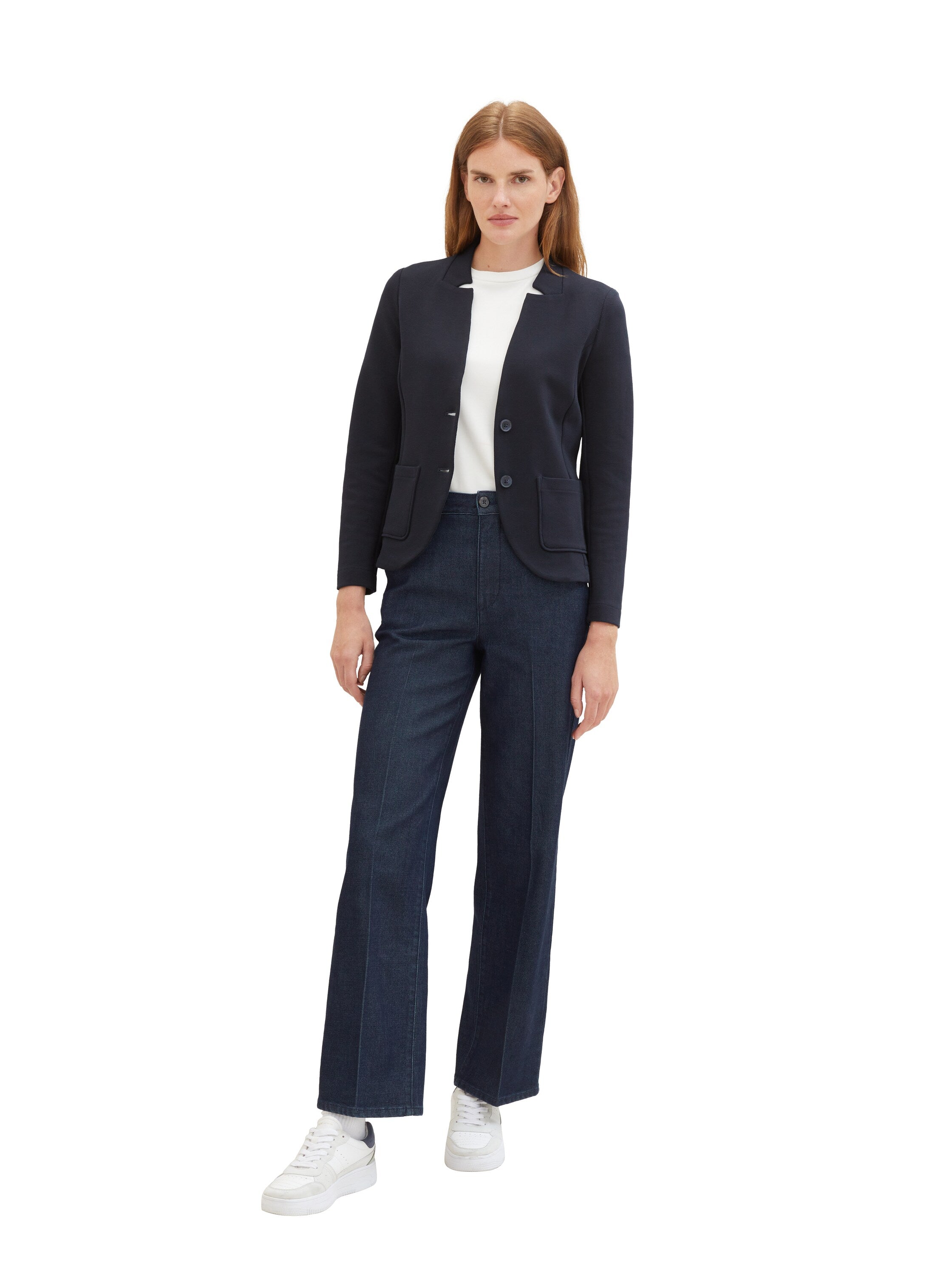 Tom Tailor Denim Blazer Damen Tailliert mit Nachhaltiger Baumwolle